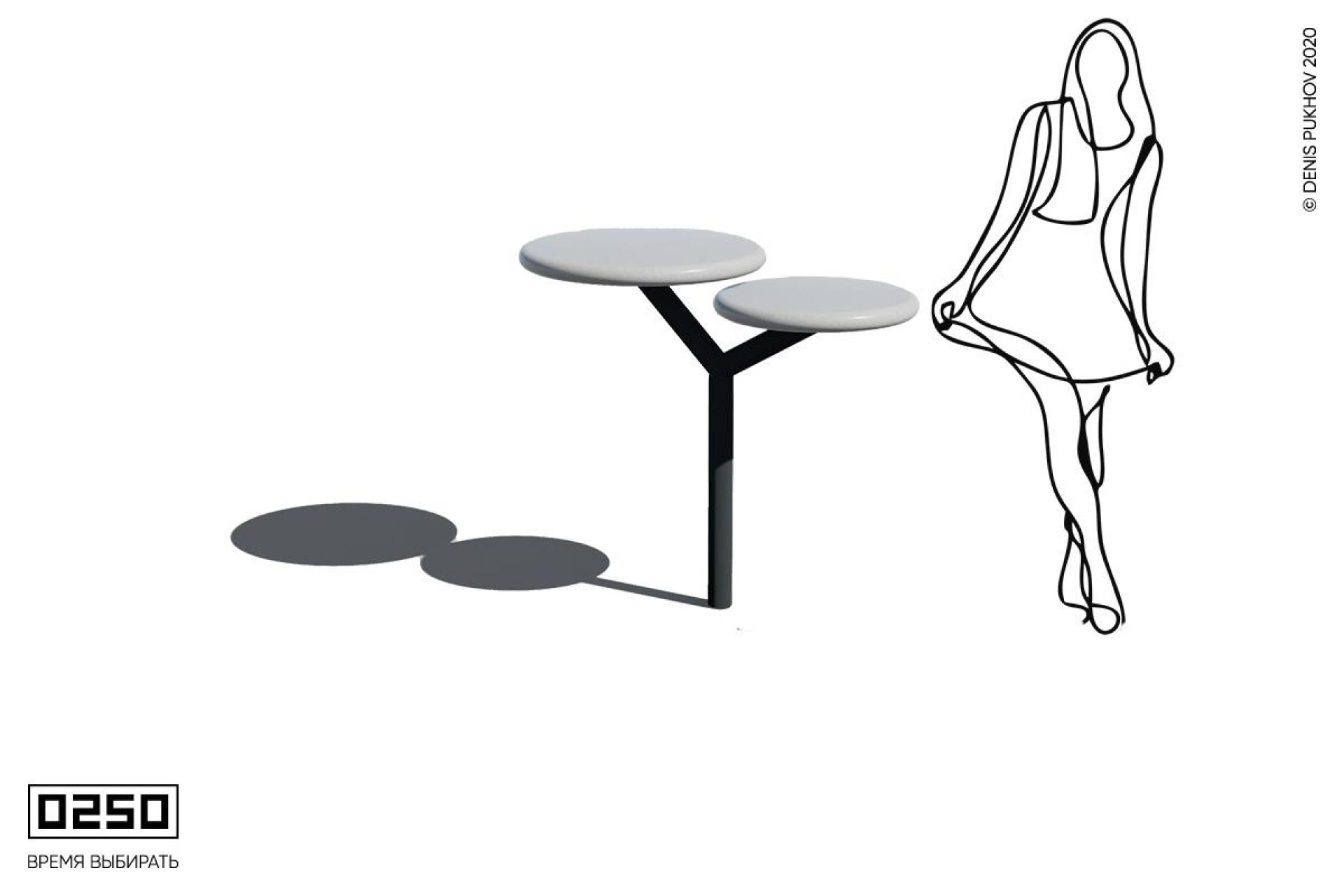 Круглый уличный барный стол с двумя столешницами , 21ГСТ