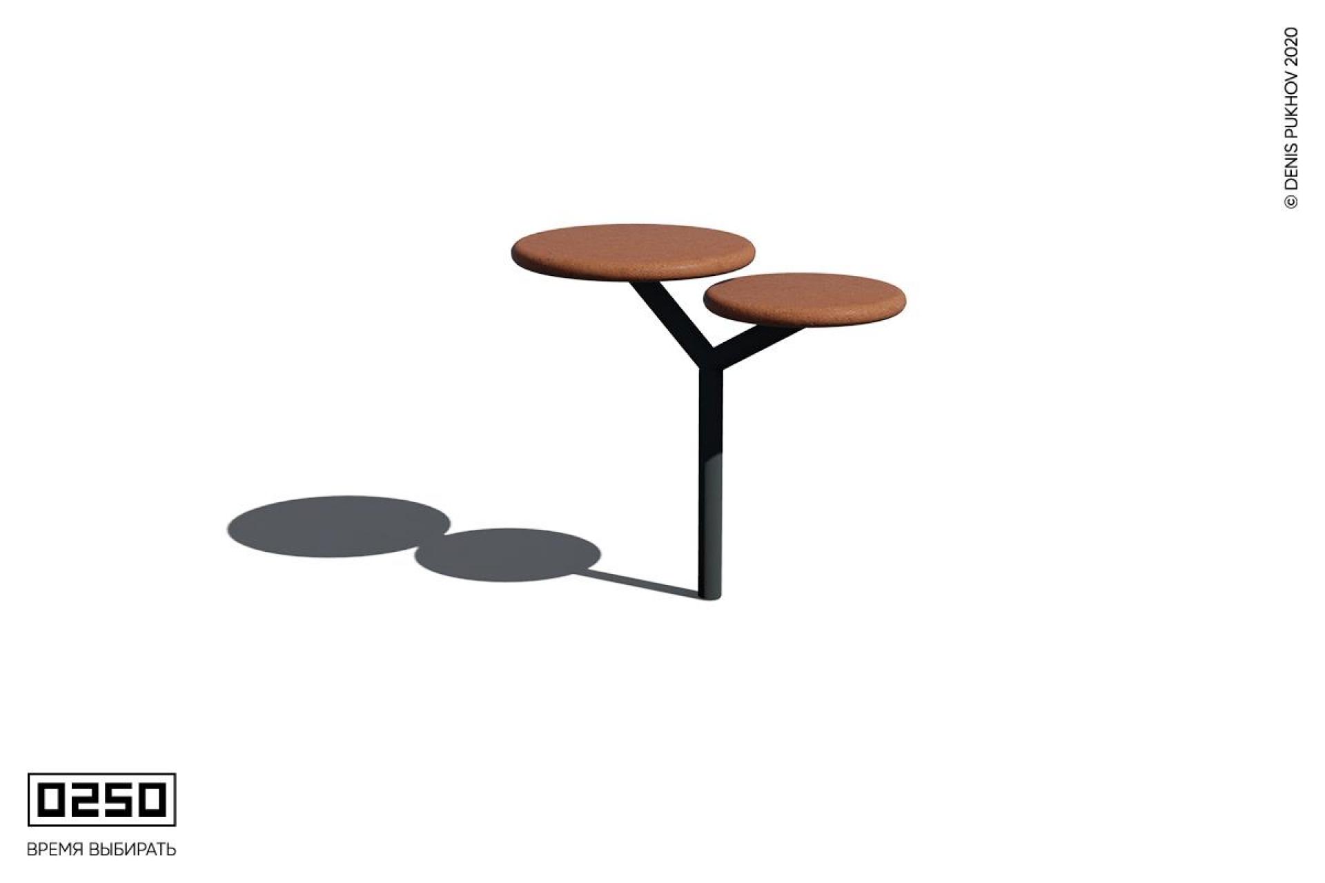 Круглый уличный стол Рондо 21ГСТ рыжий кортен  Р21ГСТ.76.РК