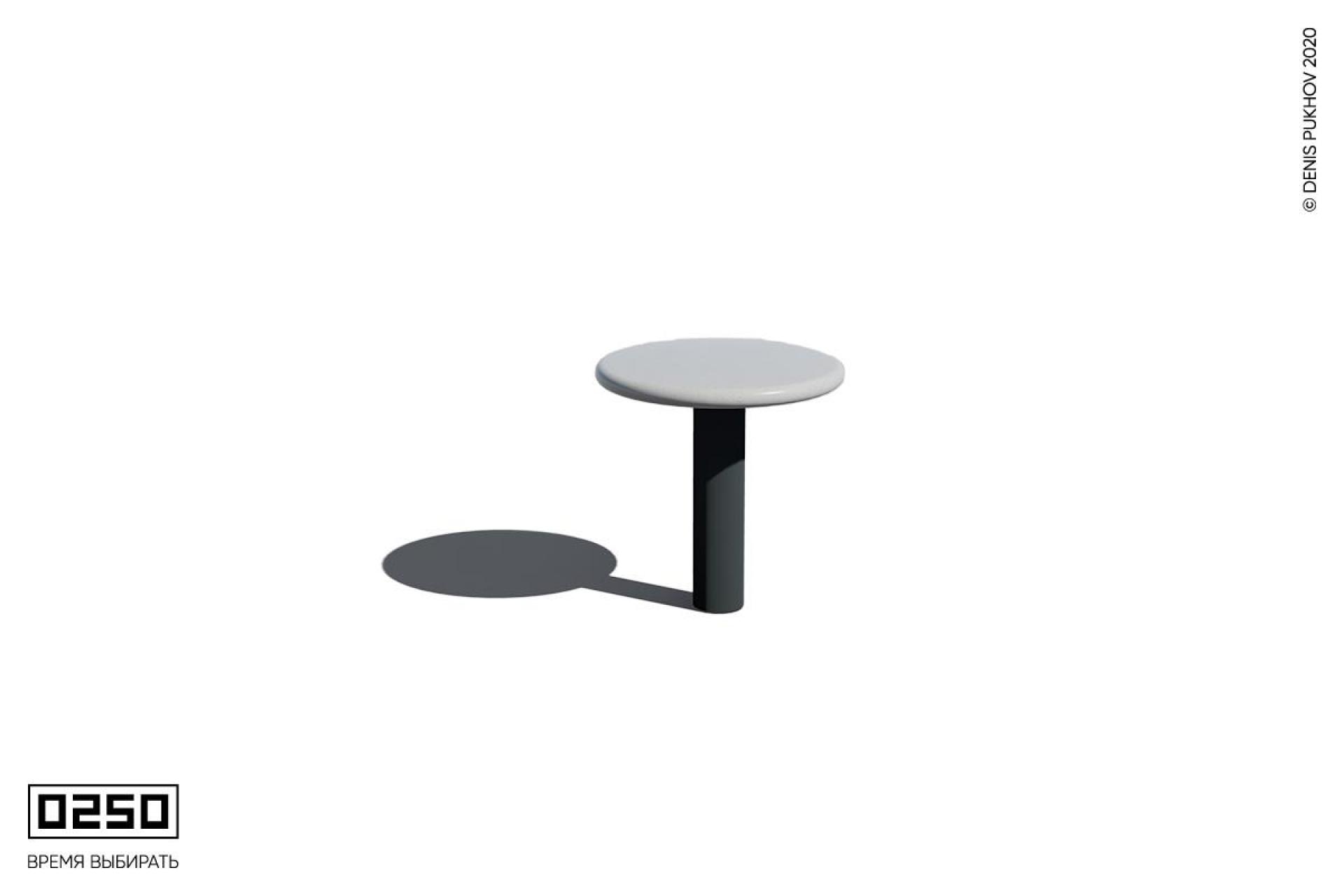 Иллюстрация Уличный стол с круглой столешницей белого цвета