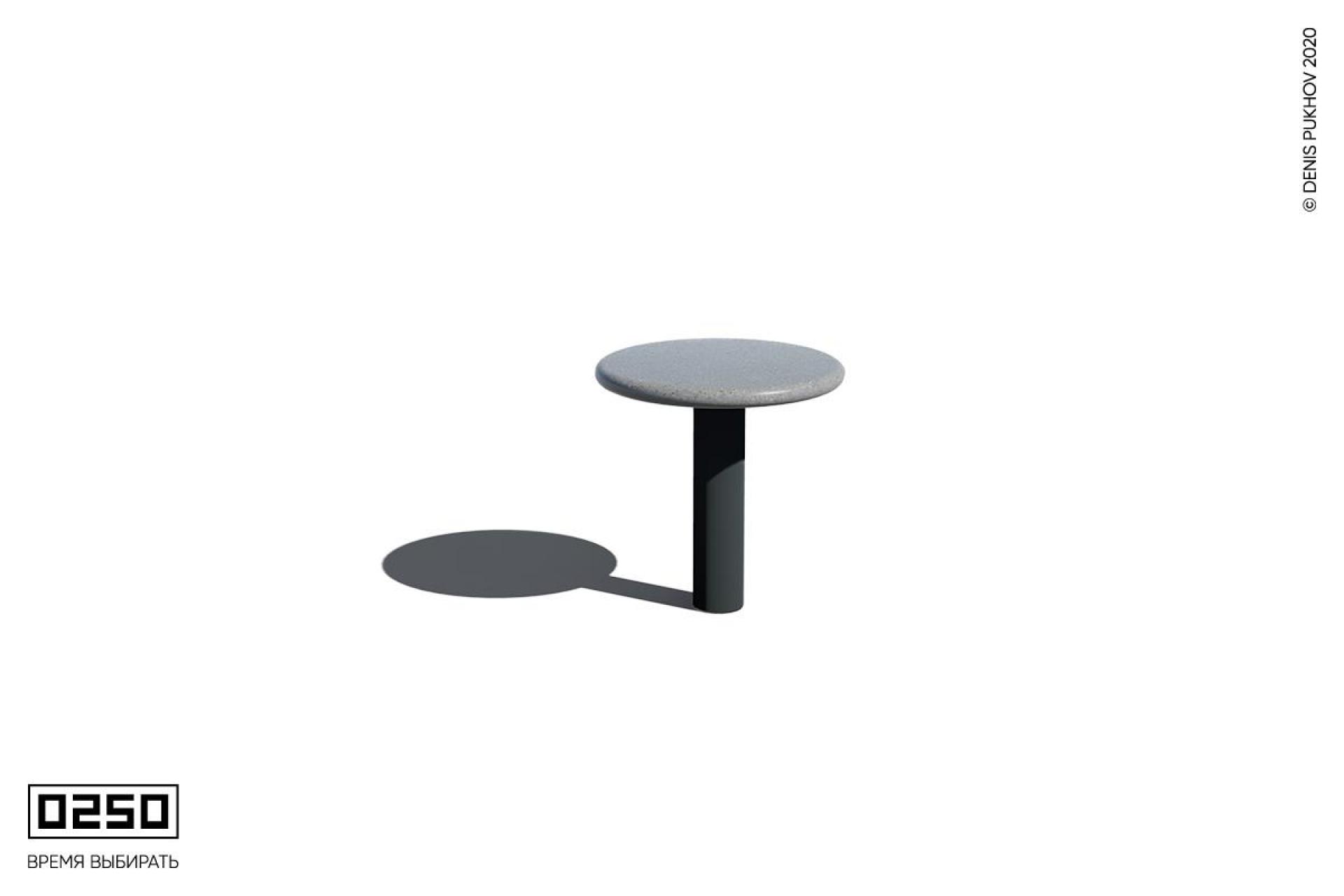 Иллюстрация Круглый стол на одной ножке с бетонной столешницей