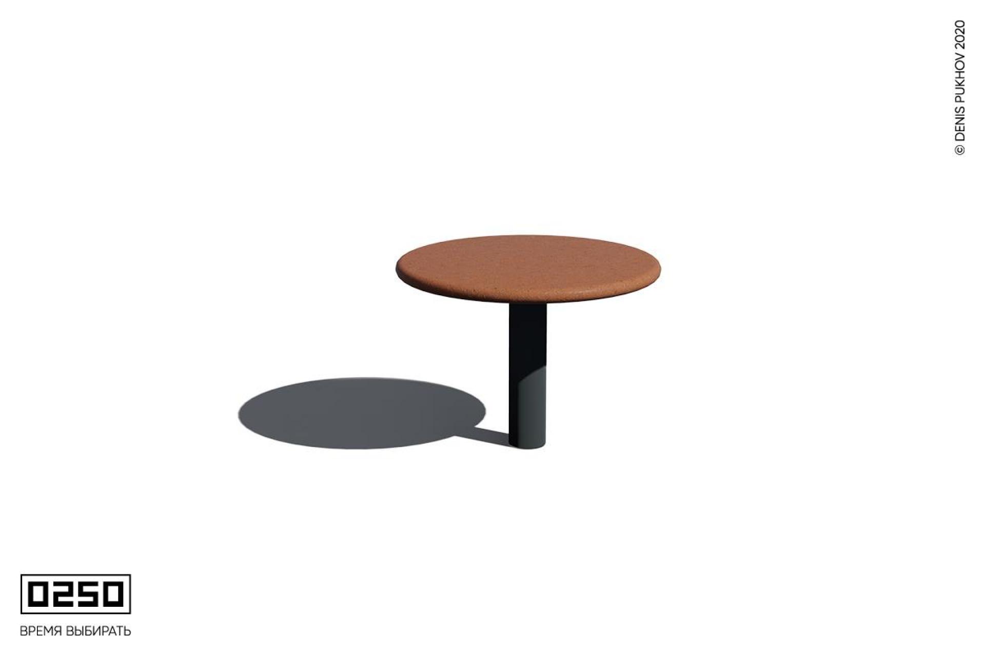 Илюстрация Уличный обеденный стол с столешницей из бетонна рыжего цвета