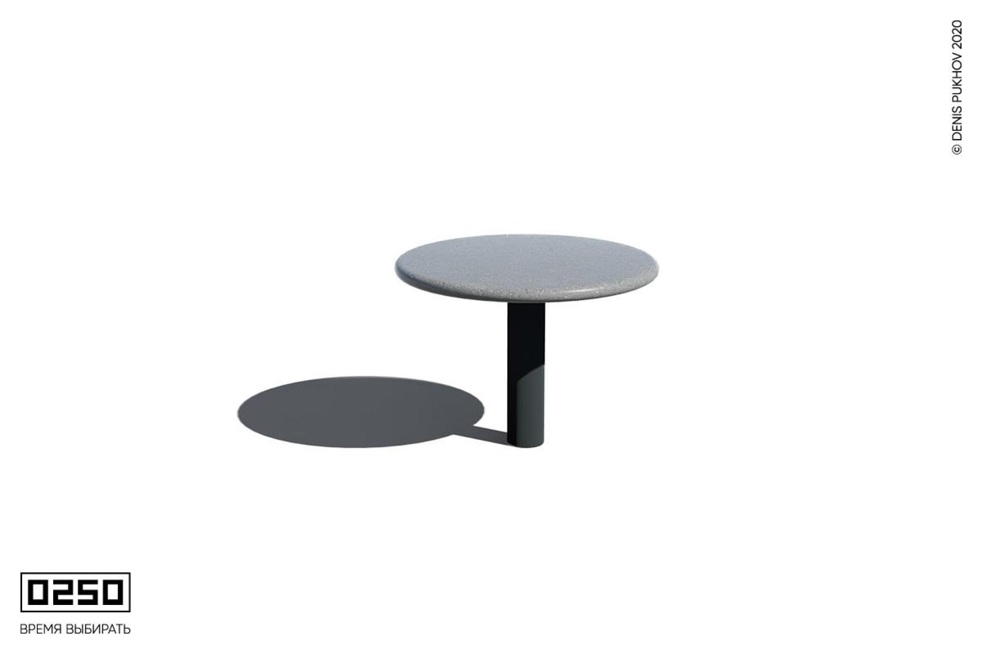 Илюстрация Уличный обеденный стол с бетоной столешницей серого цвета