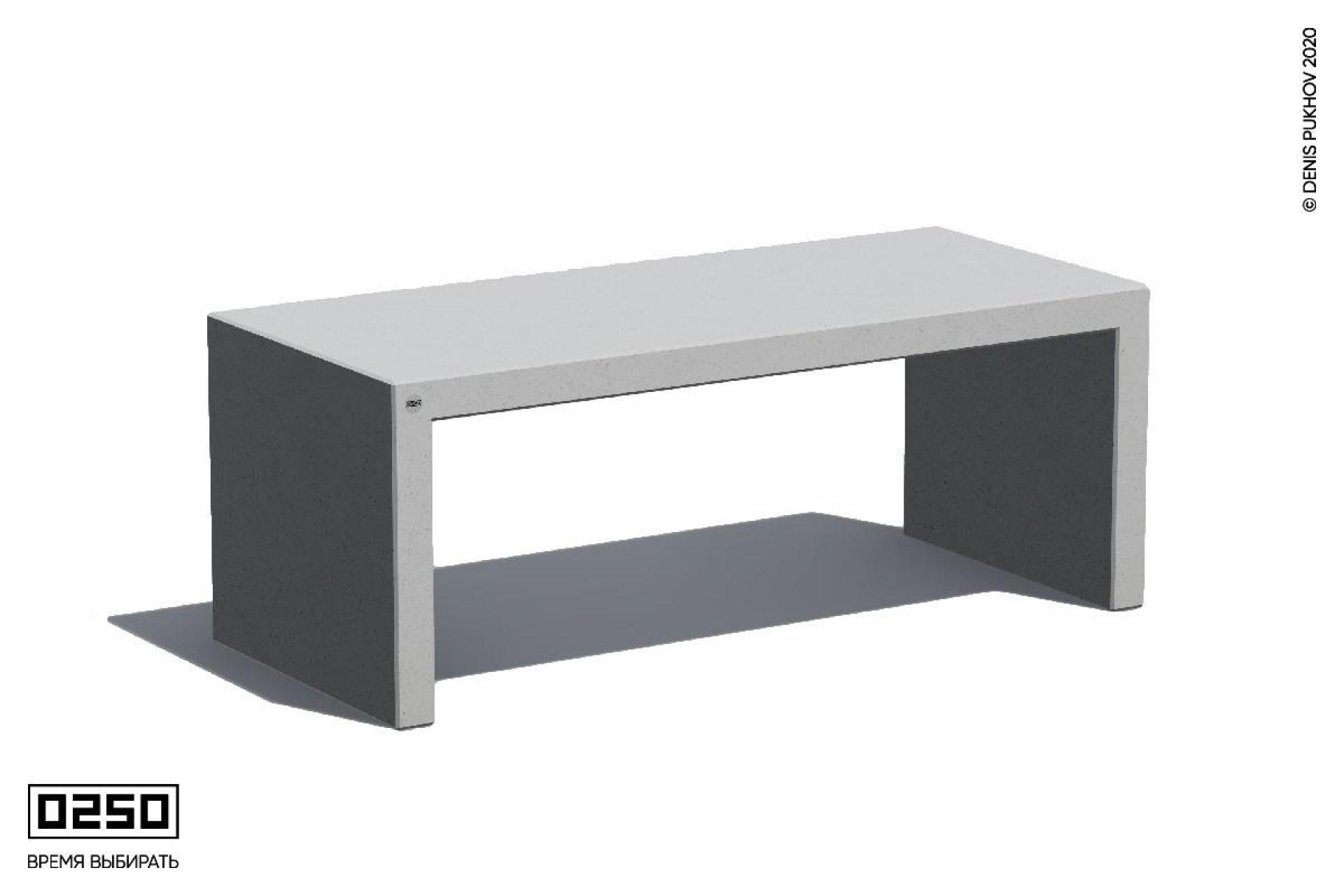 Парковый бетонный стол Белый кварц СТО-П.БК