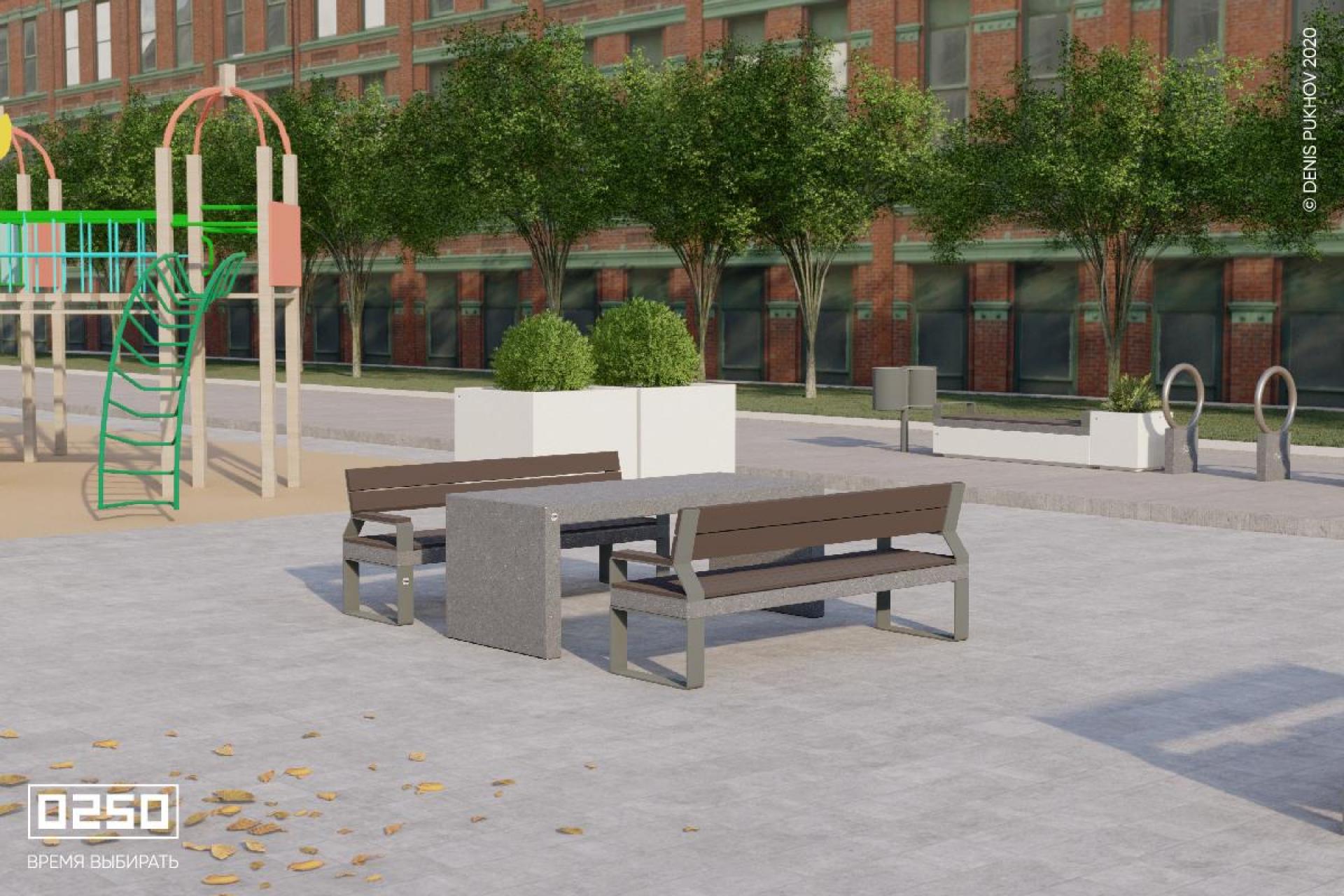 Илюстрация городской бетонный стол на детской площадке