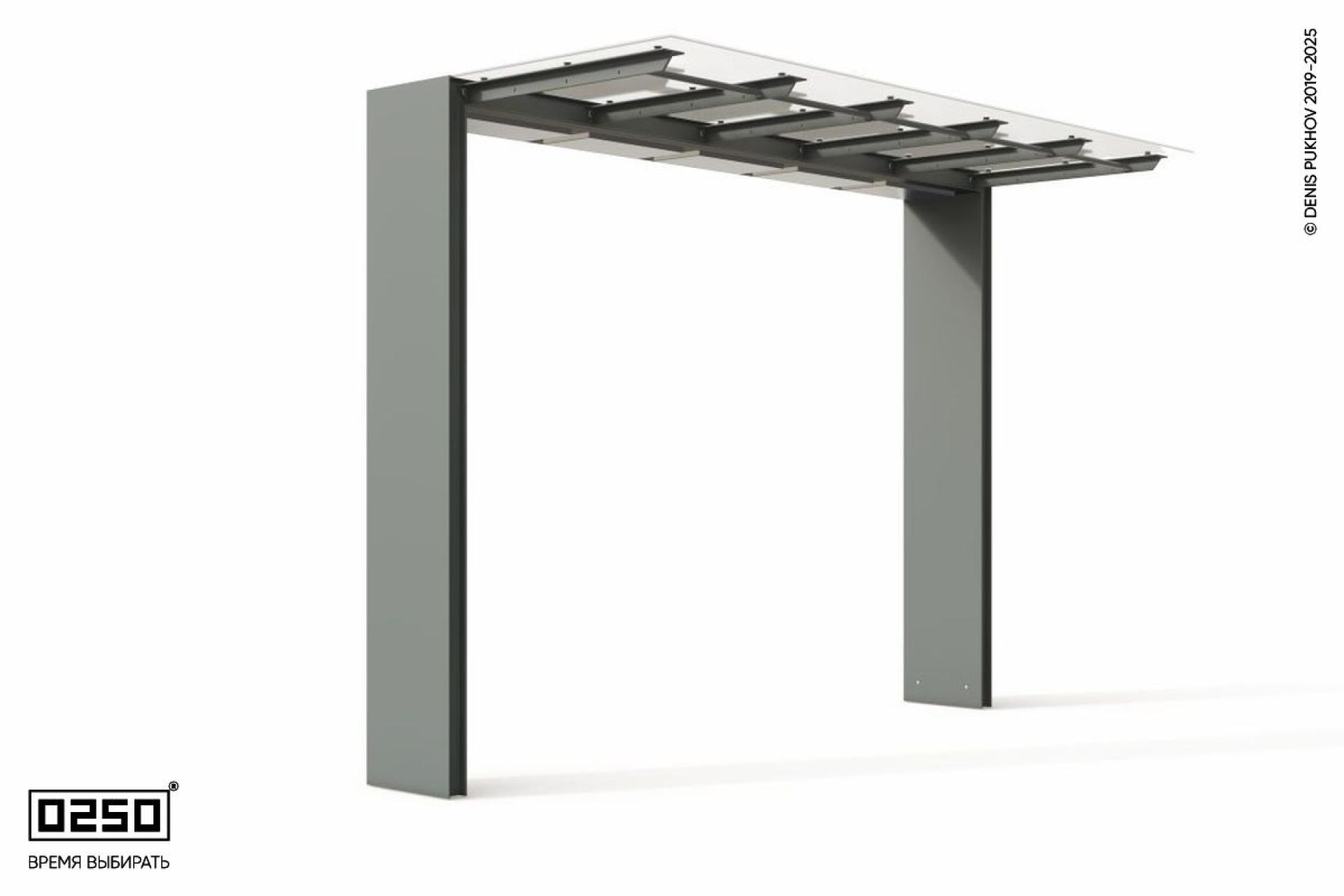 Навес Портал с козырьком на одну сторону НПБ1С 0250, НПБ1С