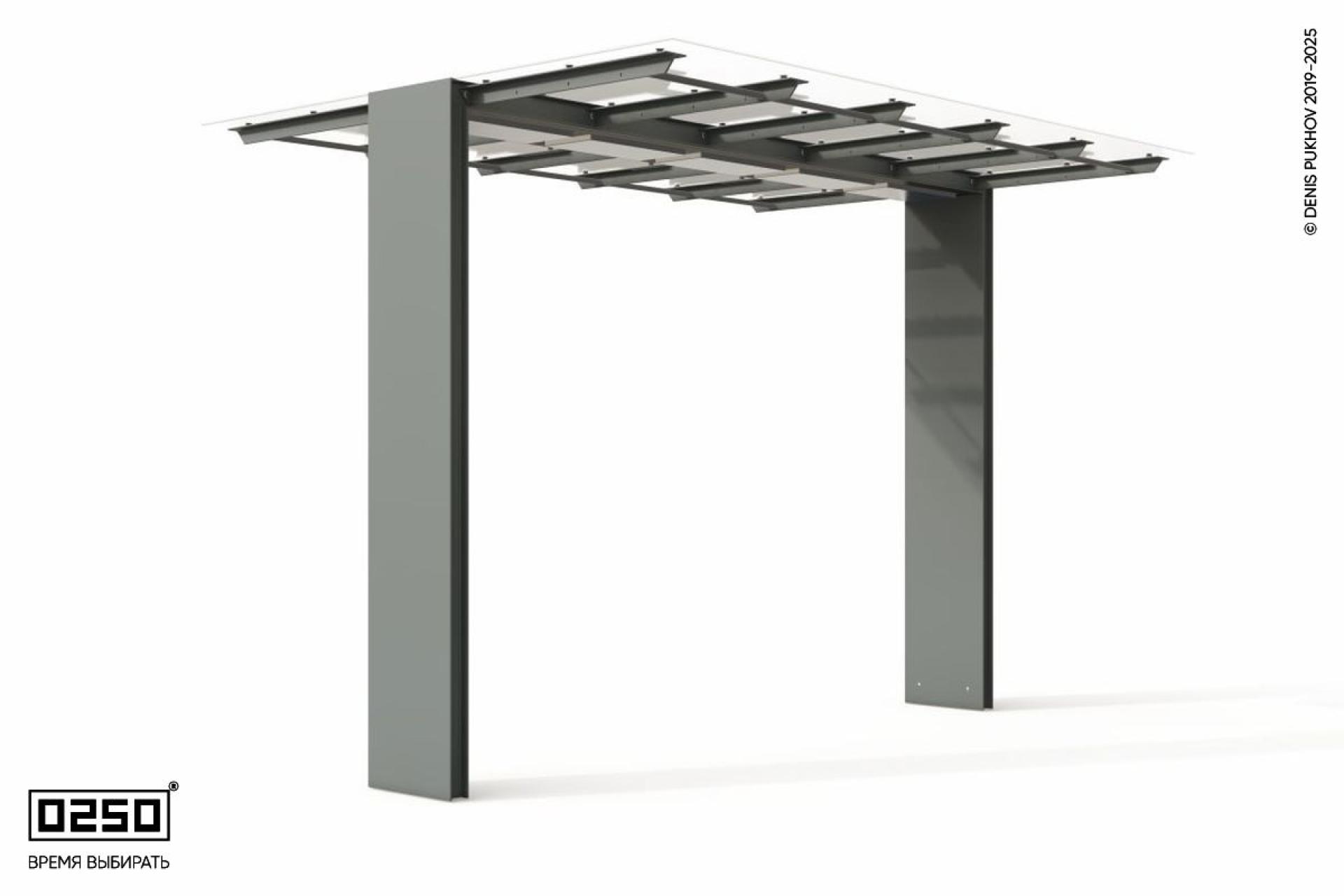 Навес Портал с козырьком на две стороны НПБ2С 0250, НПБ2С