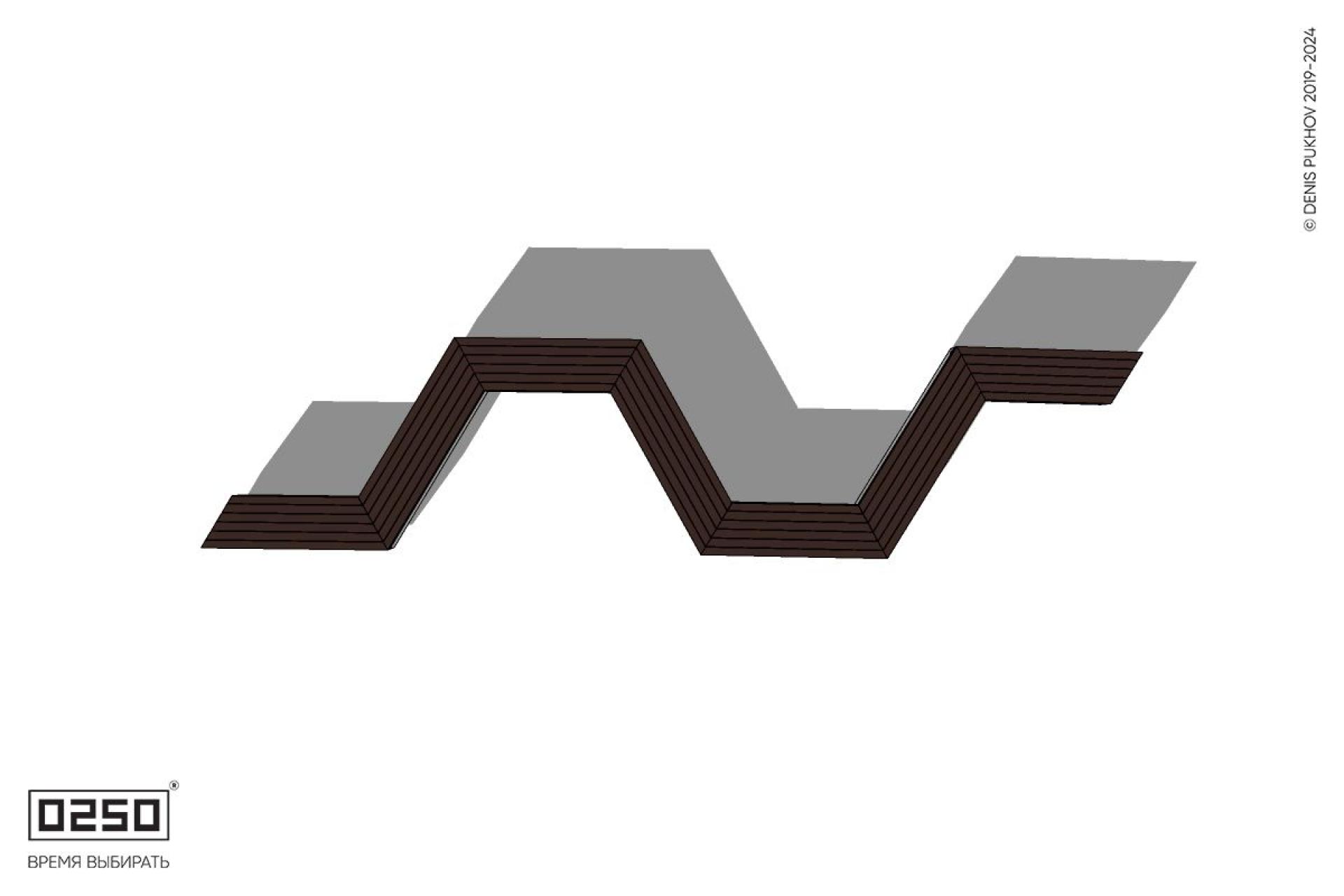 Уличная N-образная трапецеидальная длинная скамейка на блоке производство 0250, module