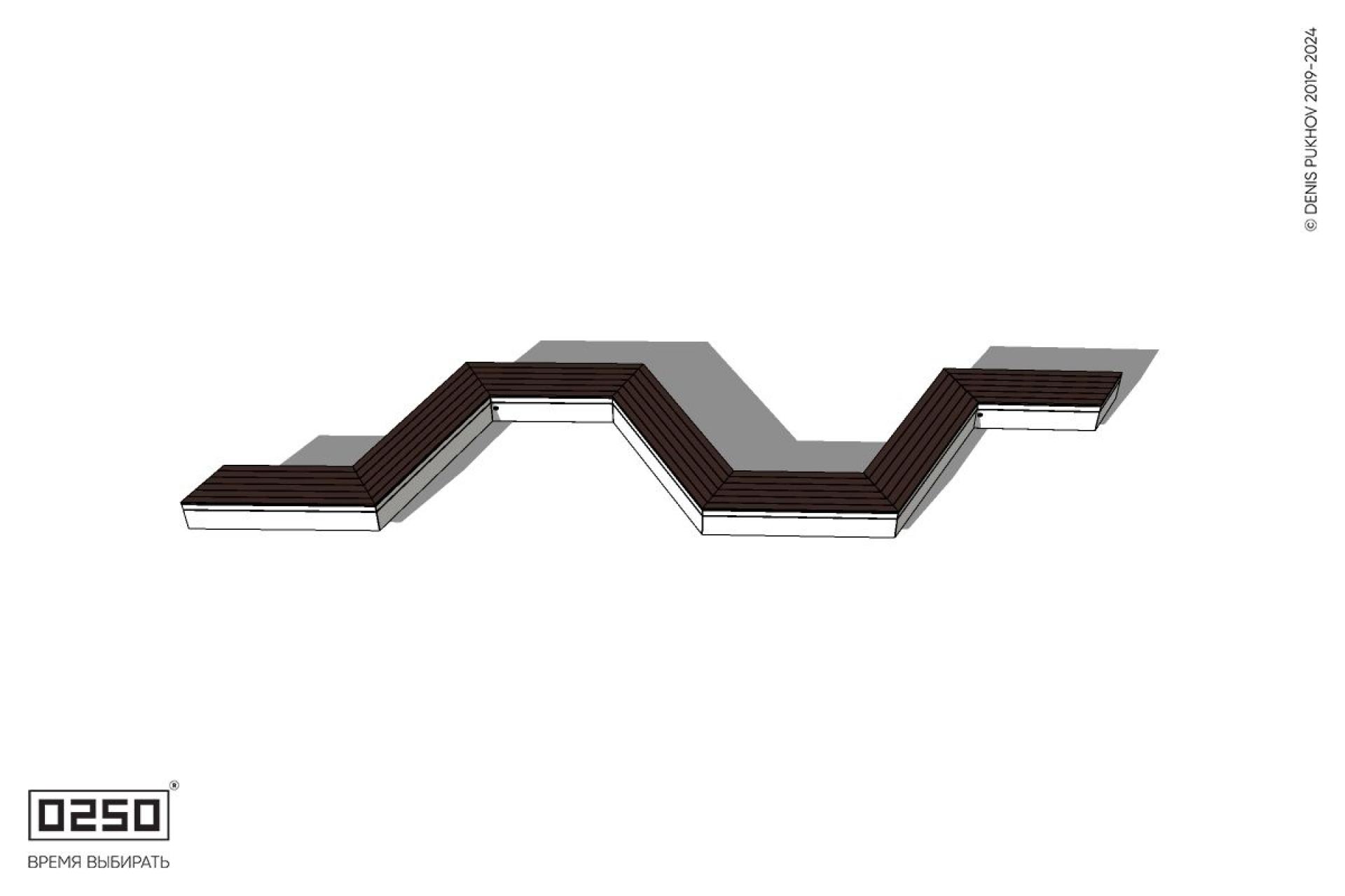 Уличная N-образная трапецеидальная длинная скамейка на блоке производство 0250