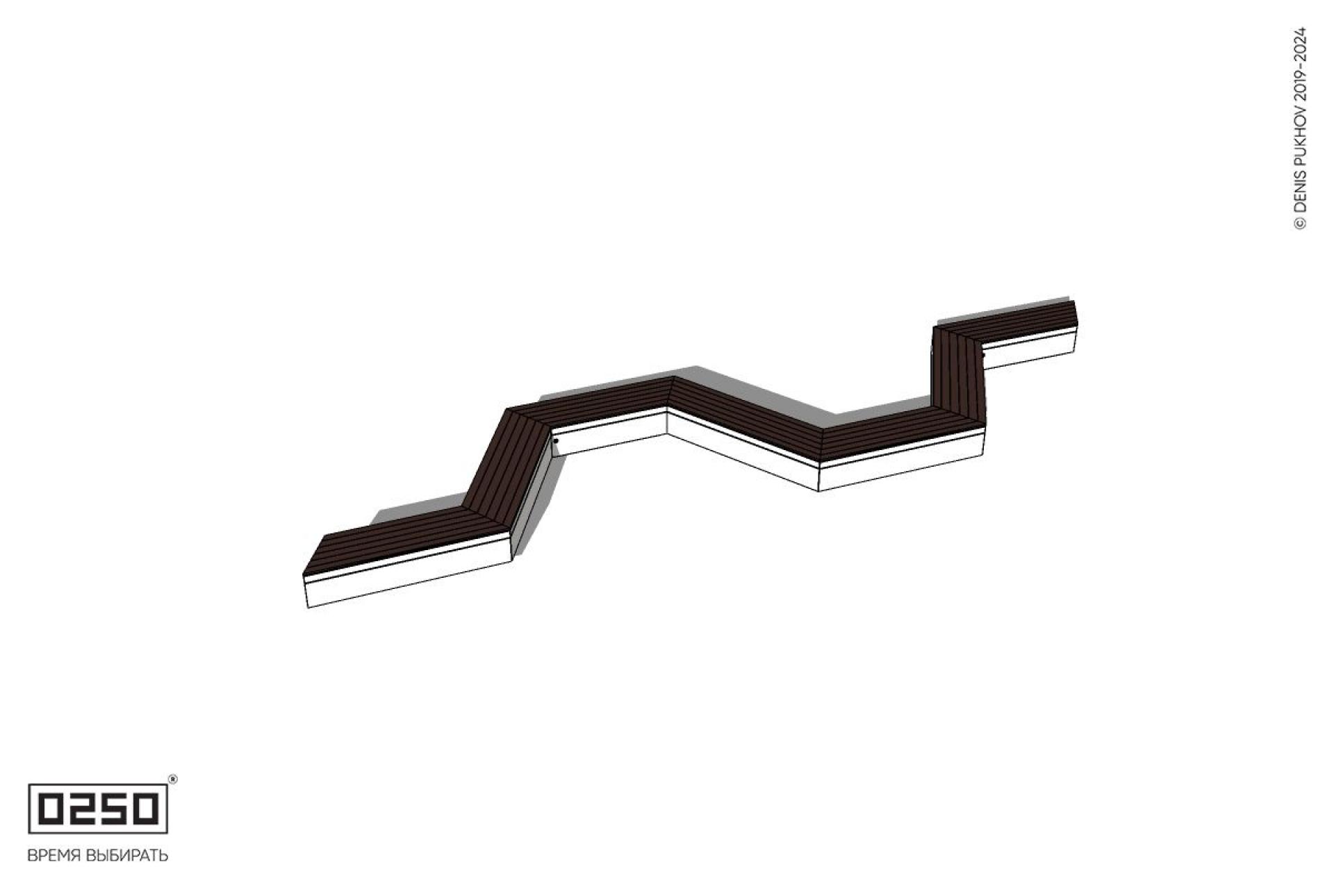 Уличная N-образная трапецеидальная длинная скамейка на блоке производство 0250