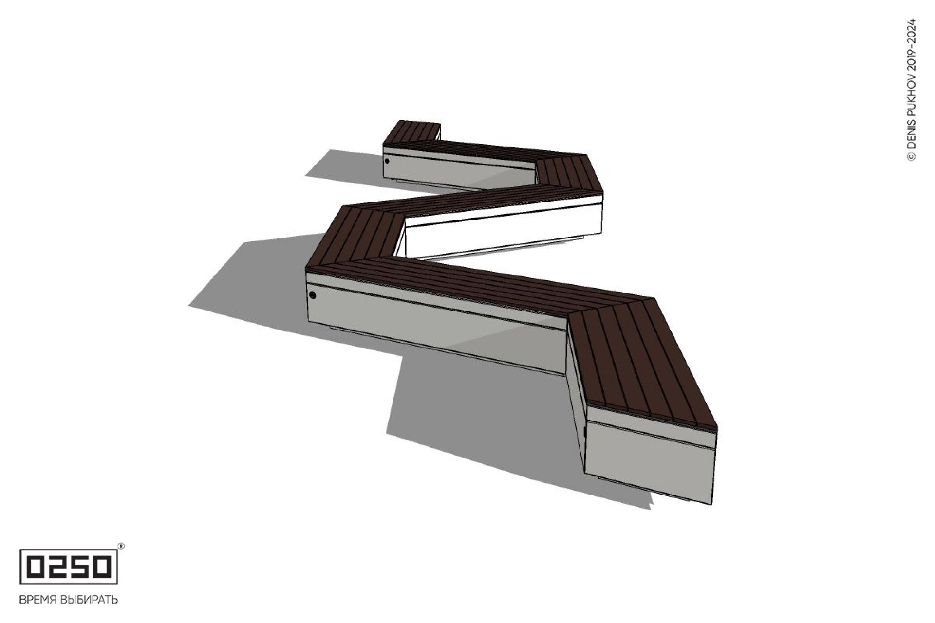 Уличная N-образная трапецеидальная длинная скамейка на блоке производство 0250
