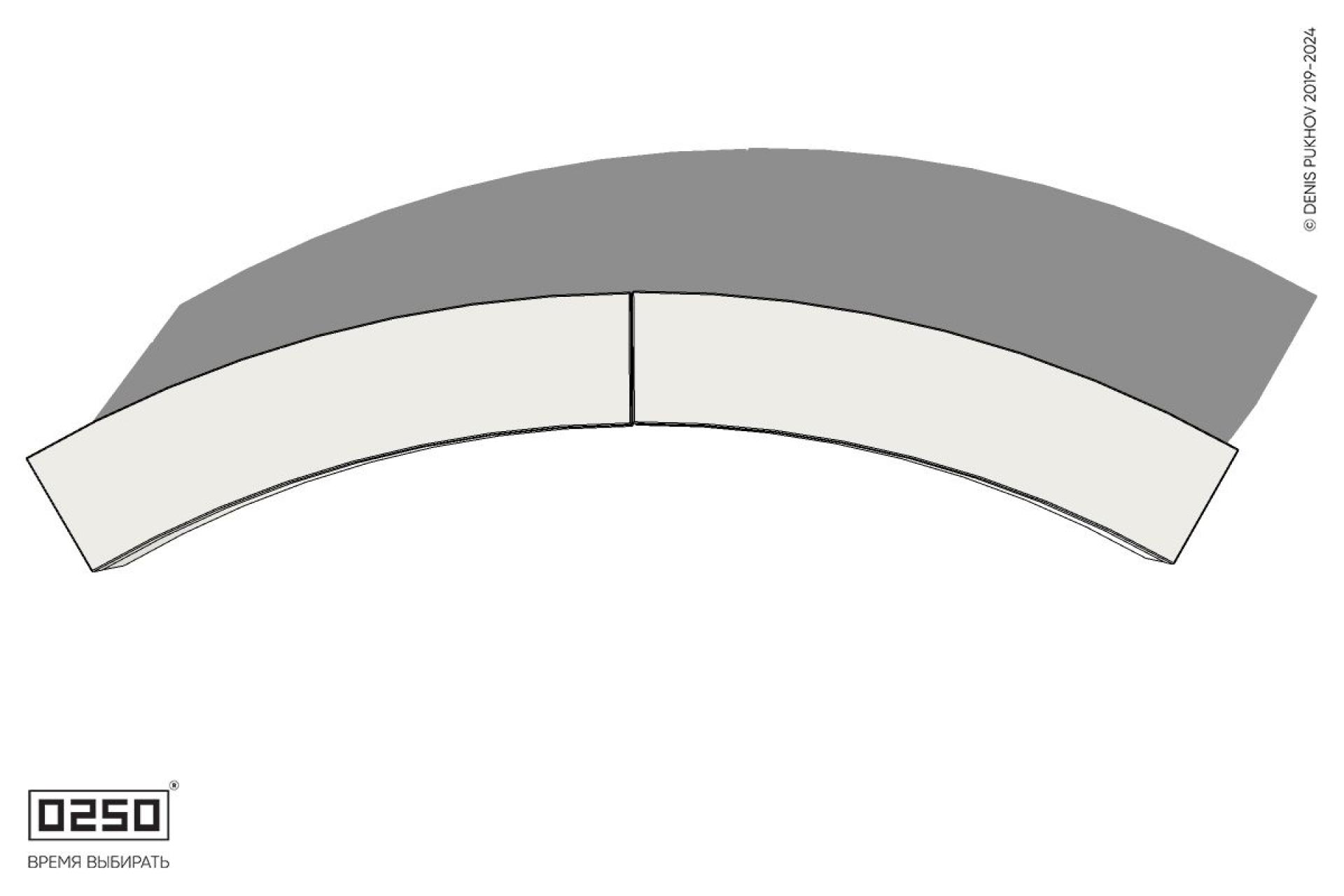 Уличная Бетонная дуговая скамейка большого радиуса на блоке производство 0250, module