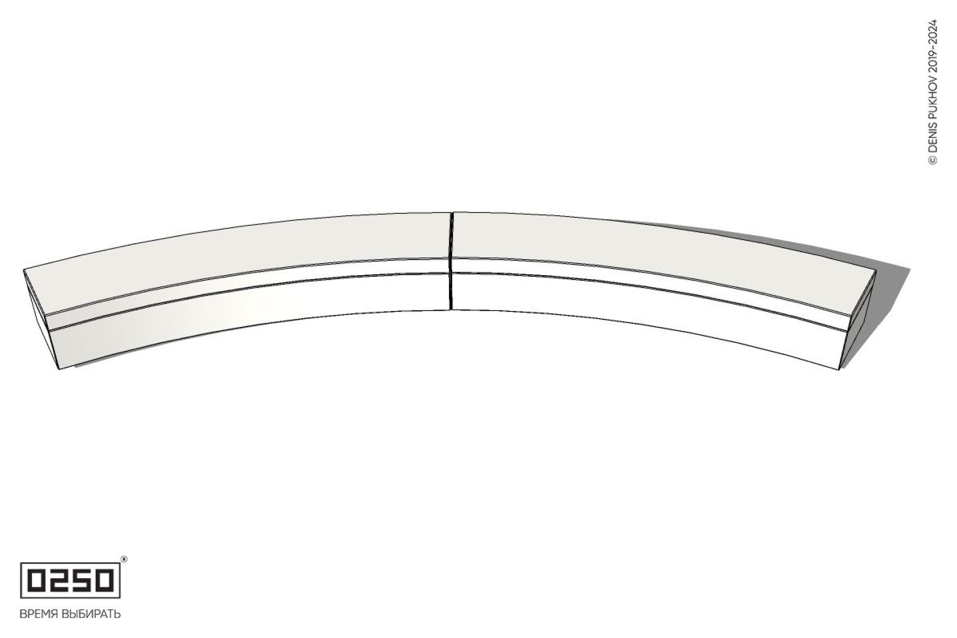 Уличная Бетонная дуговая скамейка большого радиуса на блоке производство 0250