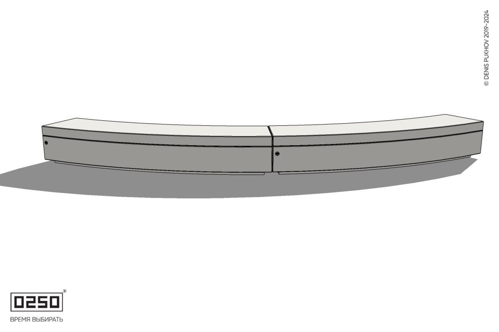 Уличная Бетонная дуговая скамейка большого радиуса на блоке производство 0250