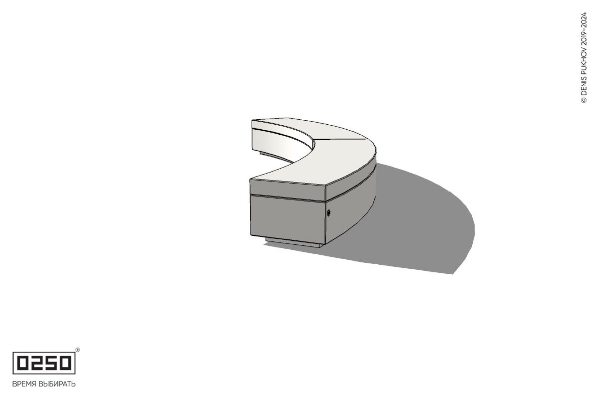 Уличная Бетонная дуговая скамейка большого радиуса на блоке производство 0250