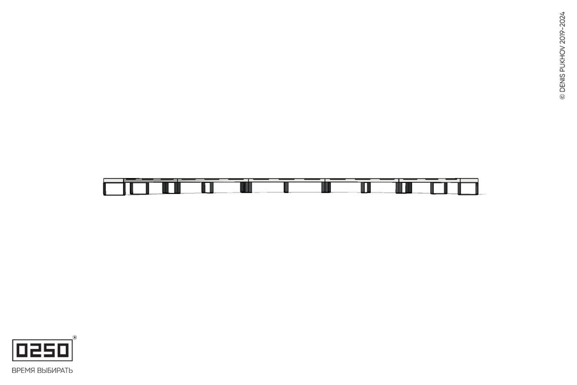 Уличная Скамейка дуговая пятипролетная большого радиуса на ножках производство 0250