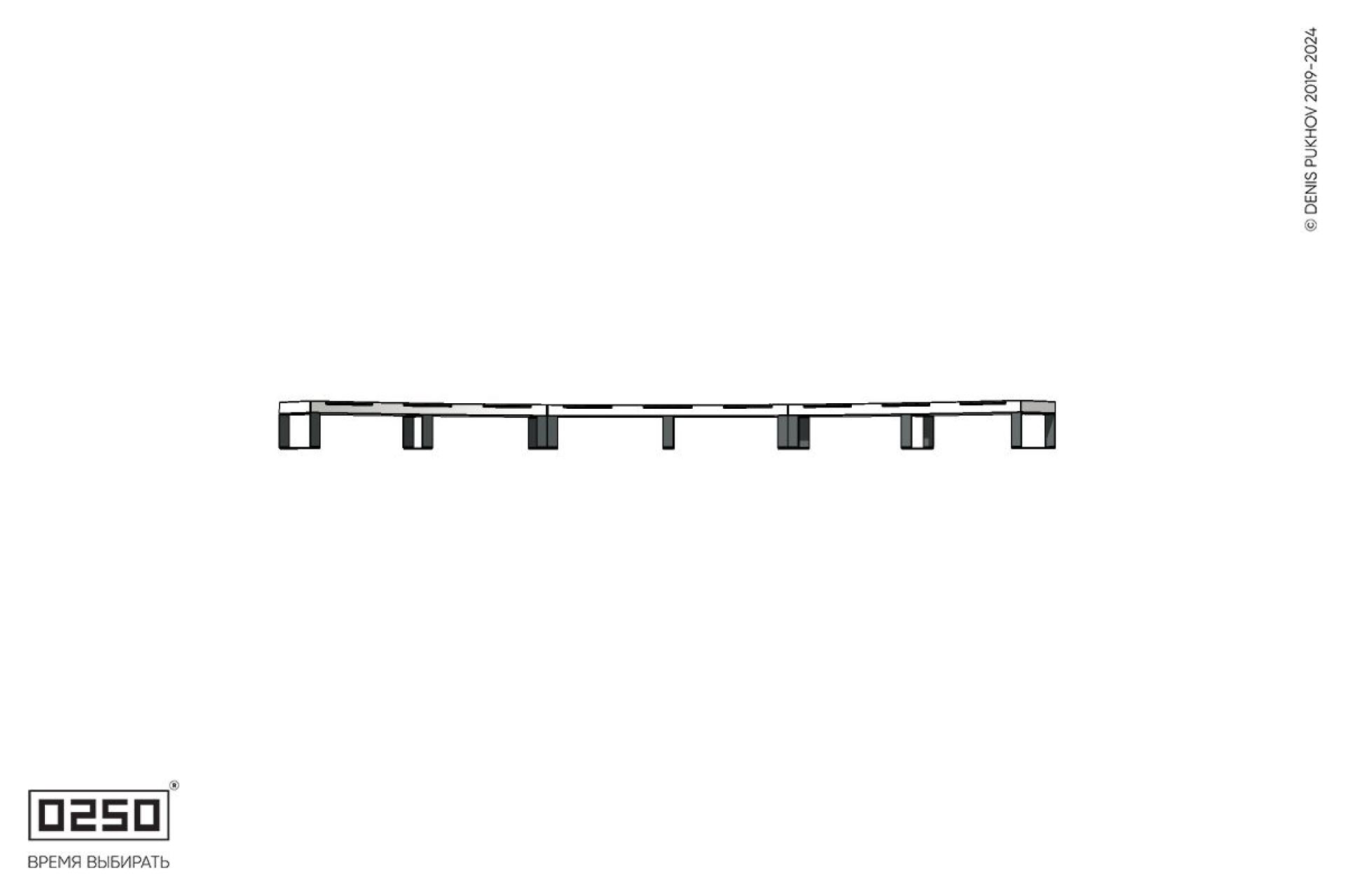 Уличная Скамейка дуговая трехпролетная большого радиуса на ножках производство 0250