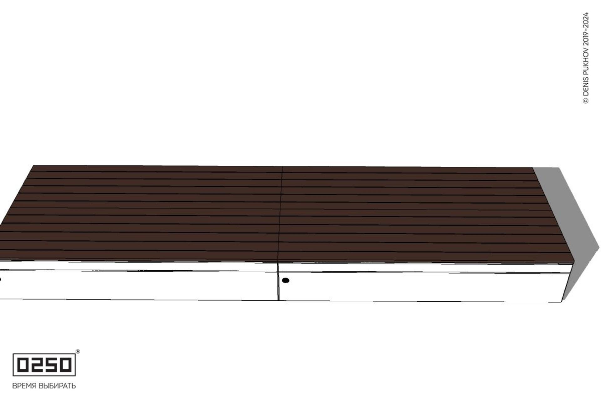 Уличная Скамейка двухпролетная двухсторонняя на блоке производство 0250