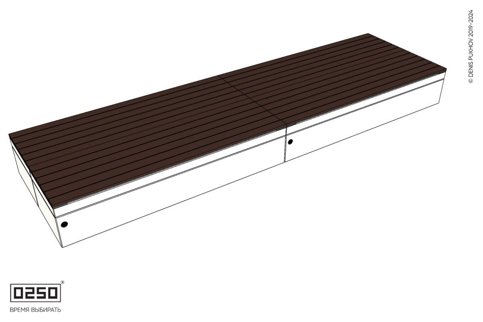 Уличная Скамейка двухпролетная двухсторонняя на блоке производство 0250