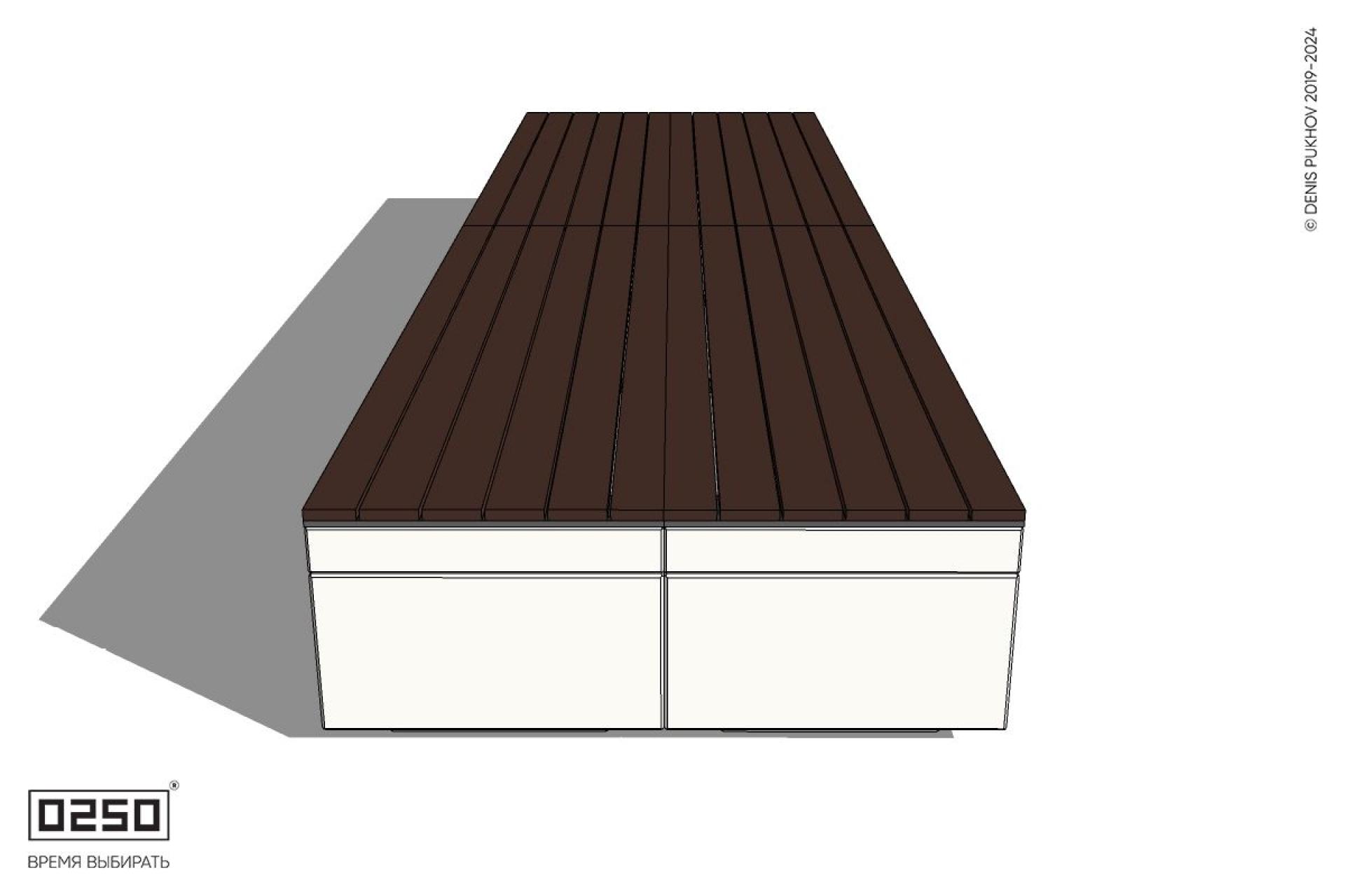 Уличная Скамейка двухпролетная двухсторонняя на блоке производство 0250