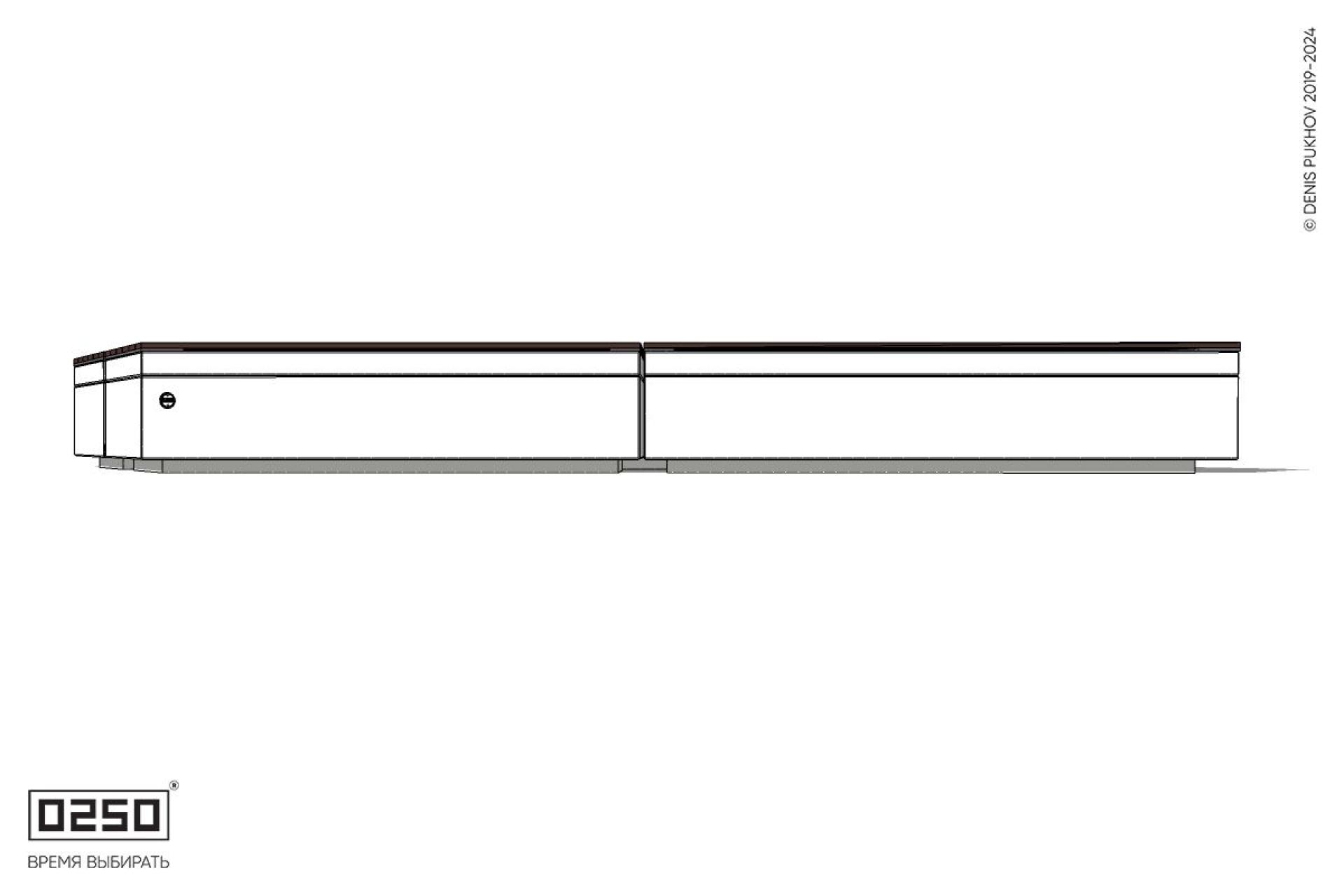 Уличная Скамейка параллелограммная левая двухсторонняя двухпролетная укороченная на блоке производство 0250