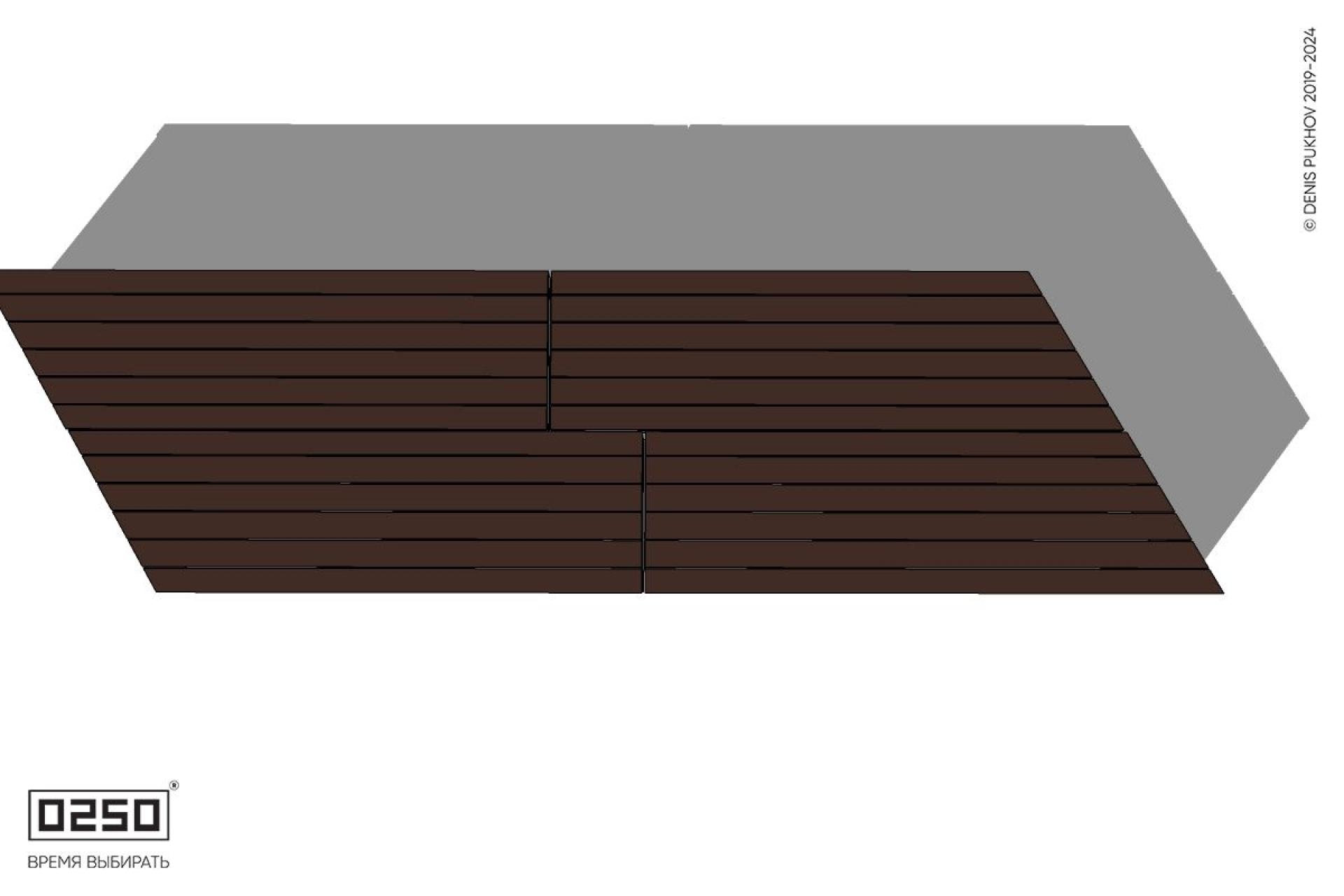 Уличная Скамейка параллелограммная левая двухсторонняя двухпролетная укороченная на блоке производство 0250, module