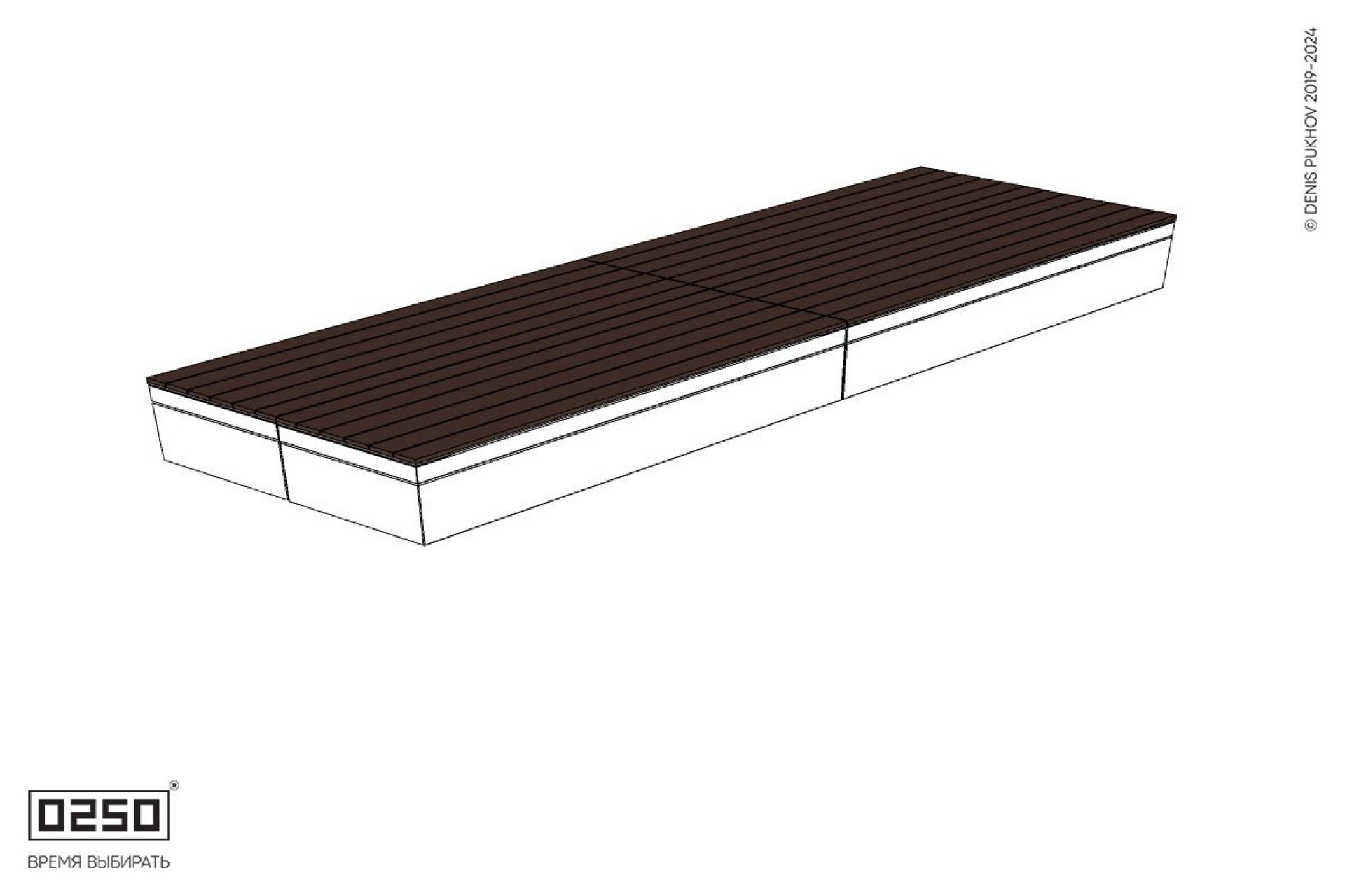 Уличная Скамейка параллелограммная левая двухсторонняя двухпролетная на блоке производство 0250 Уличная Скамейка параллелограммная левая двухсторонняя двухпролетная на блоке производство 0250