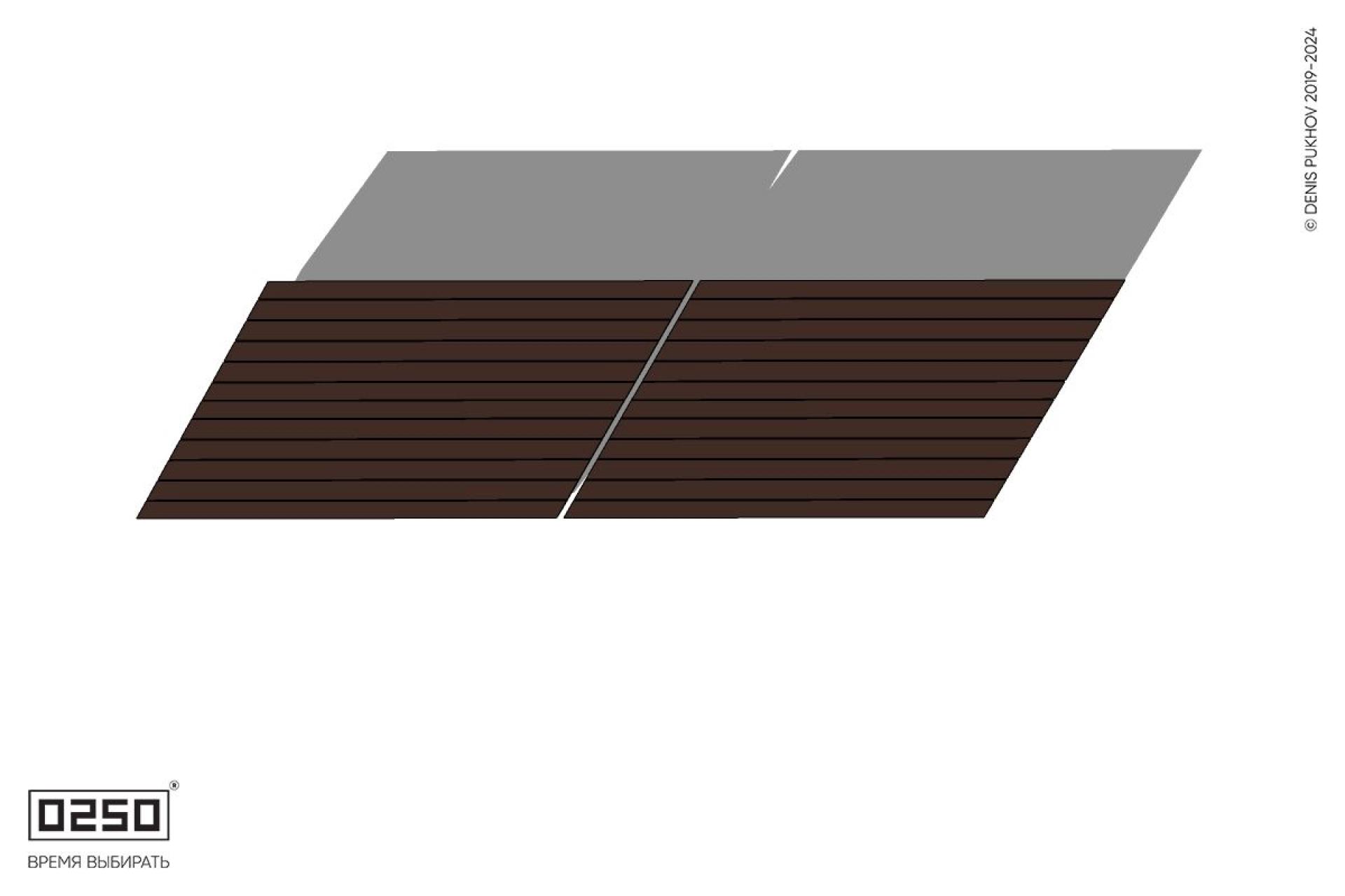 Уличная Скамейка параллелограммная правая двухсторонняя двухпролетная на блоке производство 0250