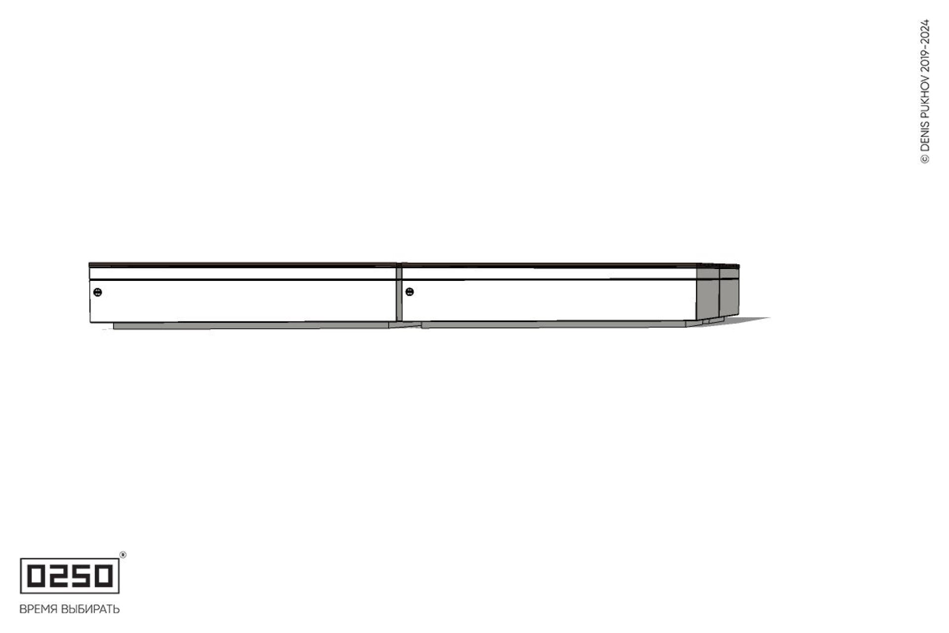 Уличная Скамейка параллелограммная правая двухсторонняя двухпролетная на блоке производство 0250, module