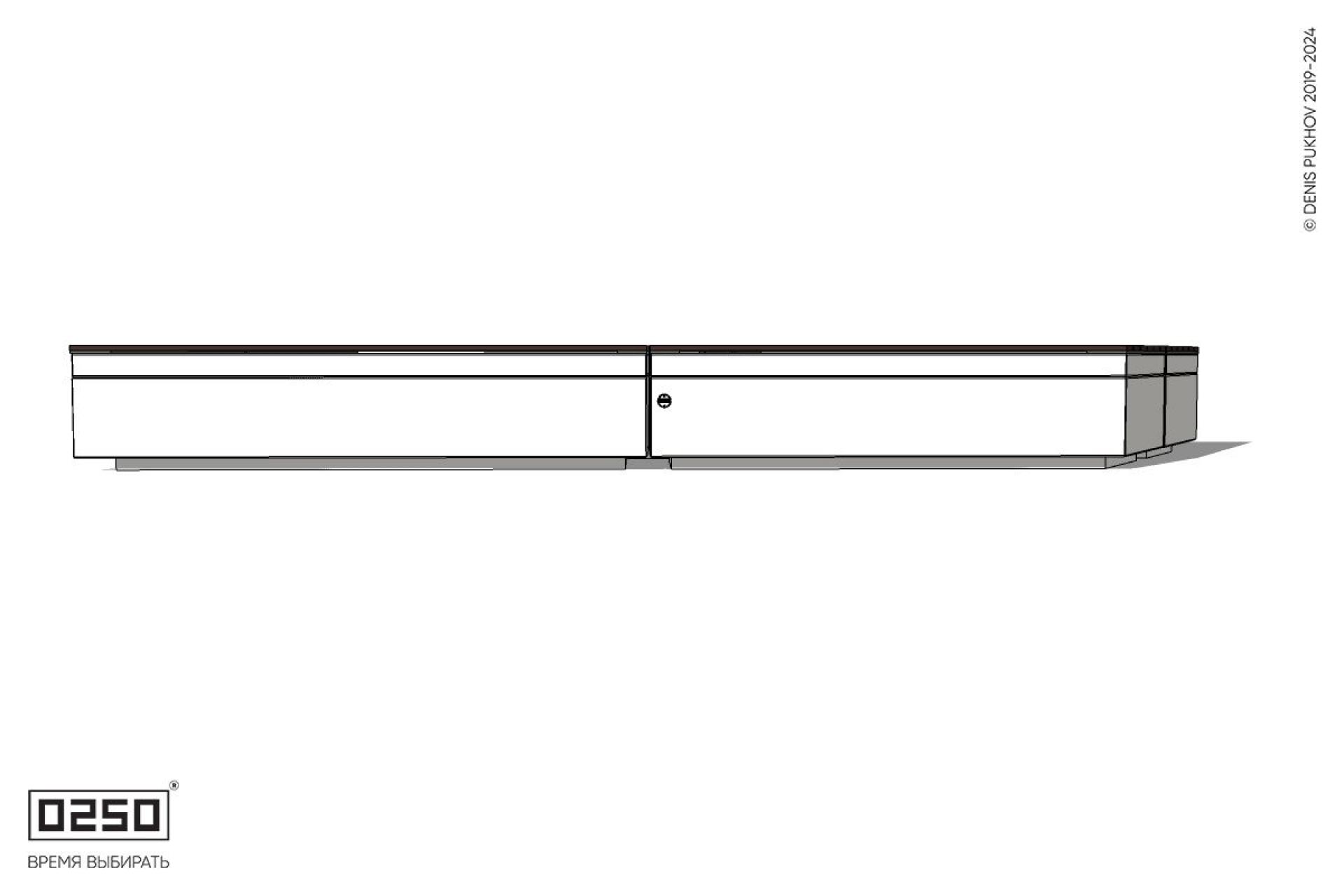 Уличная Скамейка параллелограммная правая двухсторонняя двухпролетная укороченная на блоке производство 0250