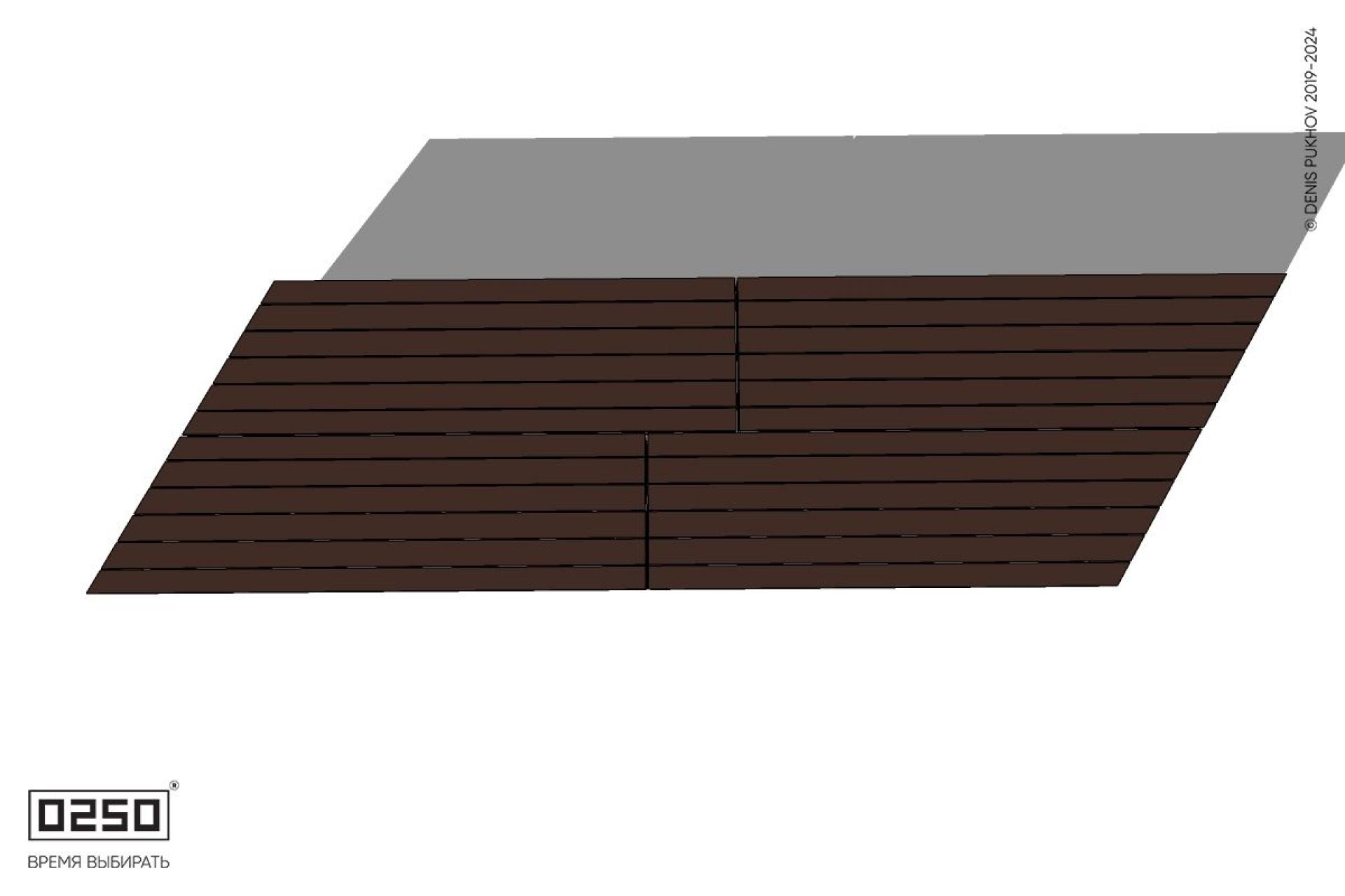 Уличная Скамейка параллелограммная правая двухсторонняя двухпролетная укороченная на блоке производство 0250, module