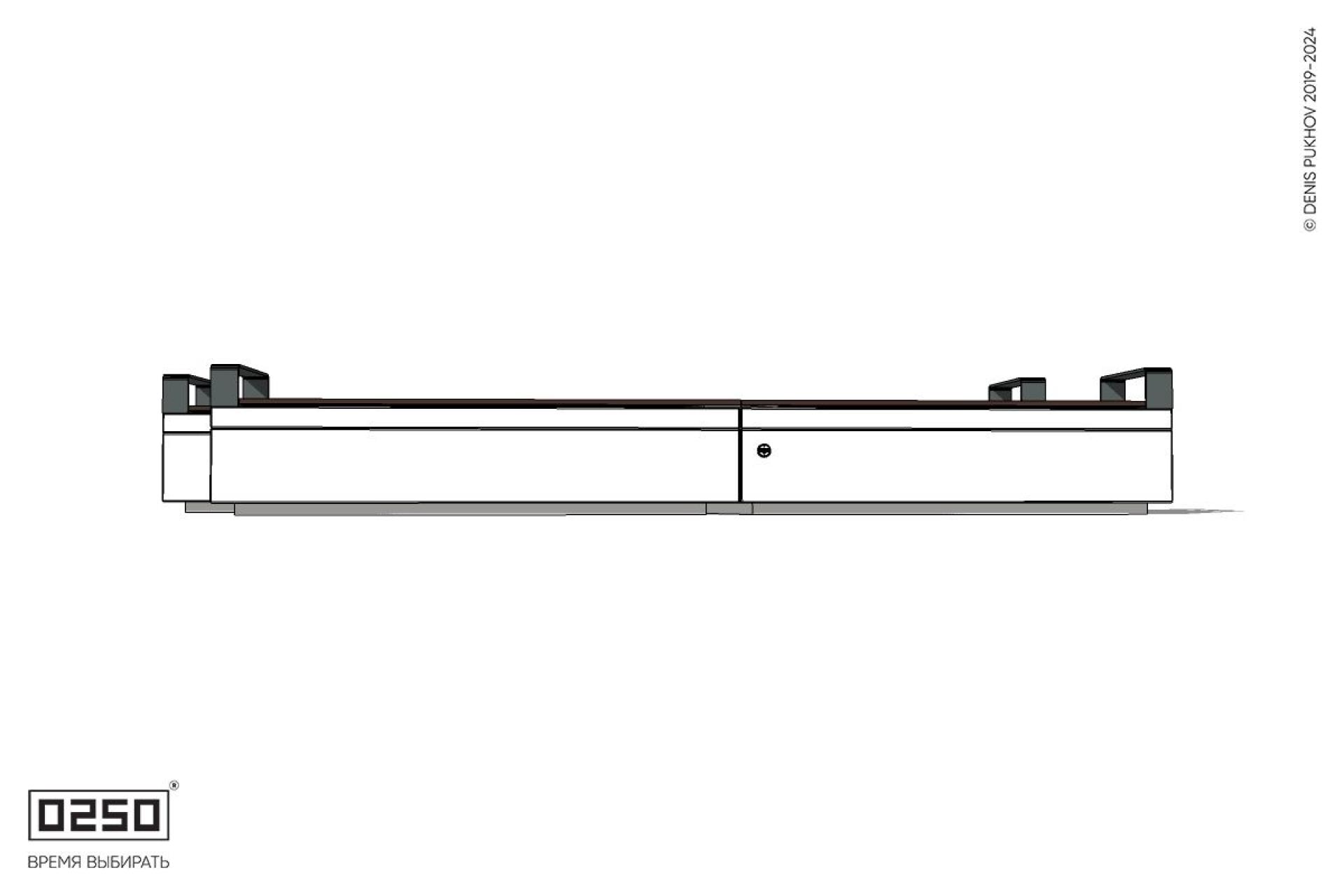 Уличная Скамейка двухсторонняя двухпролетная со сдвигом и подлокотниками на блоке производство 0250