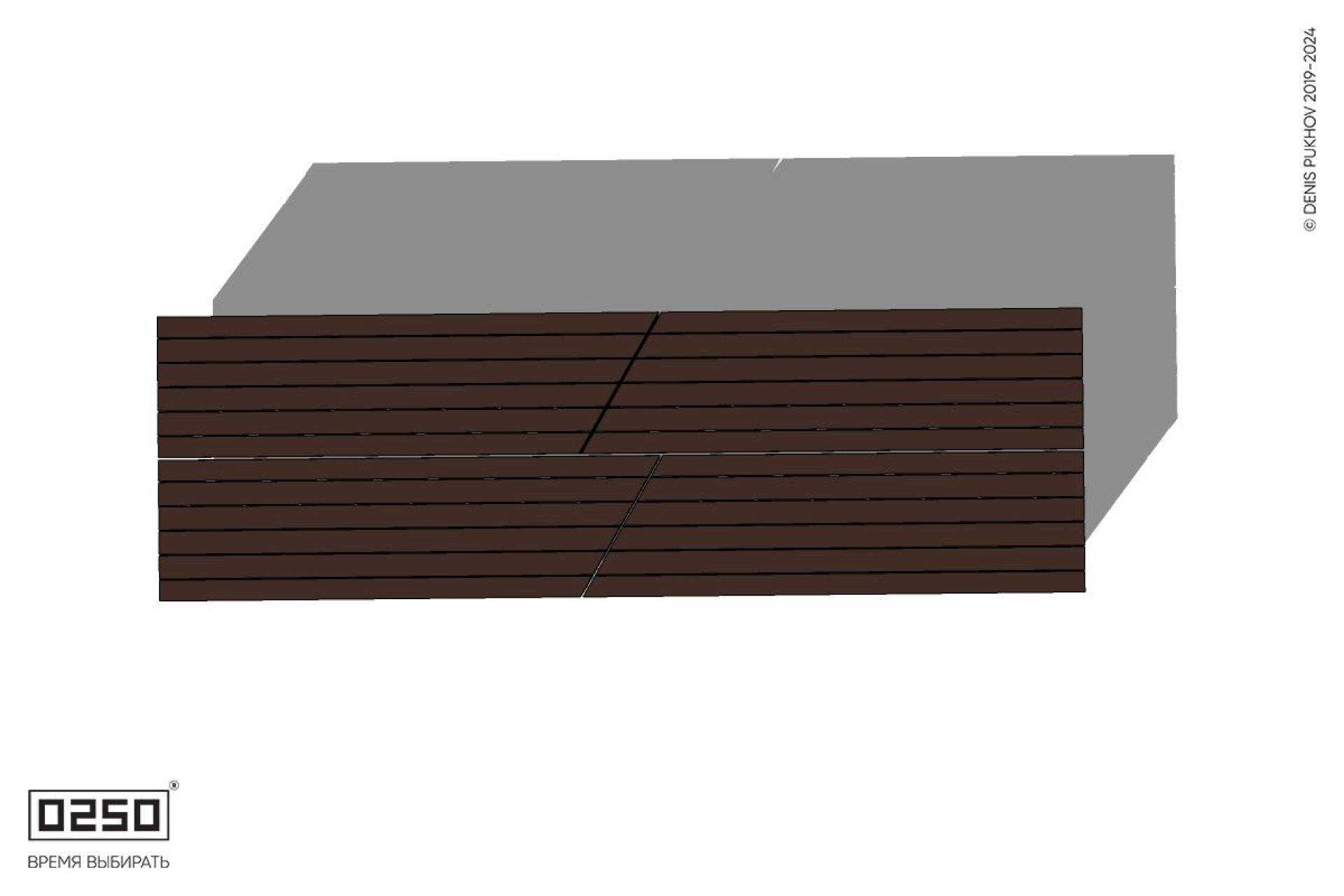 Скамейка  двухсторонняя двухпролетная укороченная на блоке Уличная Скамейка  двухсторонняя двухпролетная укороченная на блоке производство 0250, module