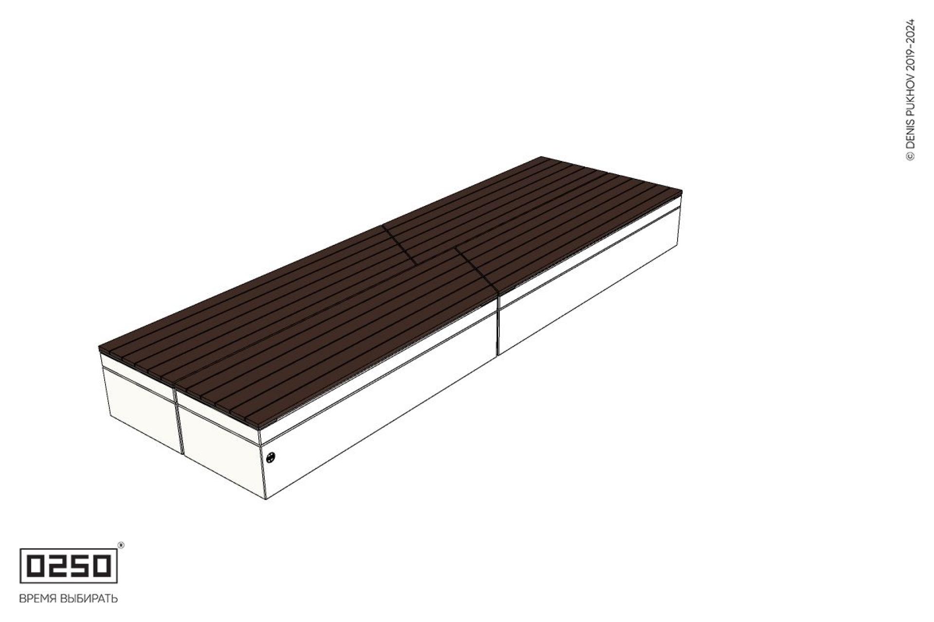 Уличная Скамейка  двухсторонняя двухпролетная укороченная на блоке производство 0250 Уличная Скамейка  двухсторонняя двухпролетная укороченная на блоке производство 0250
