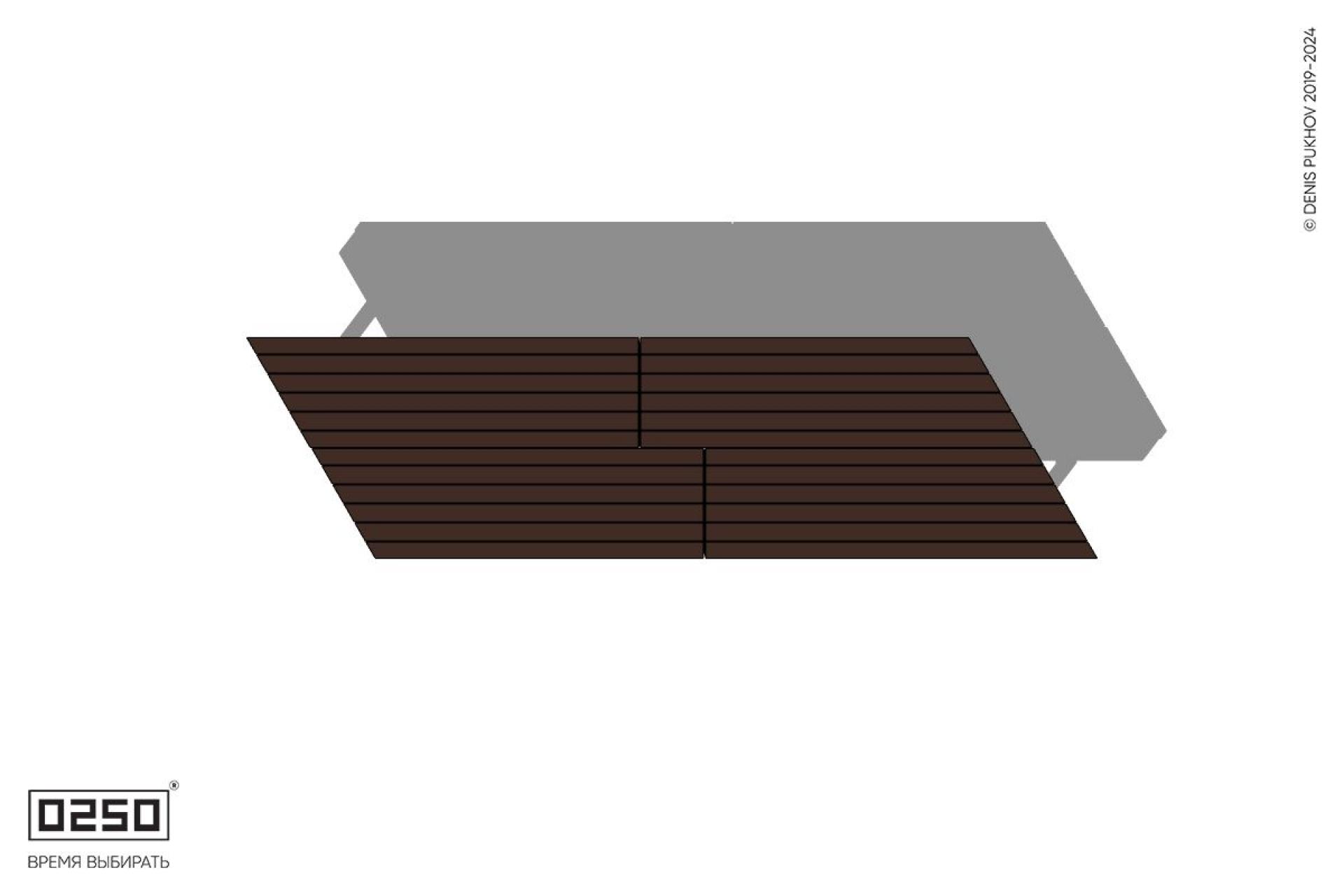 Уличная Скамейка параллелограммная левая двухсторонняя двухпролетная короткая на ножках производство 0250, module