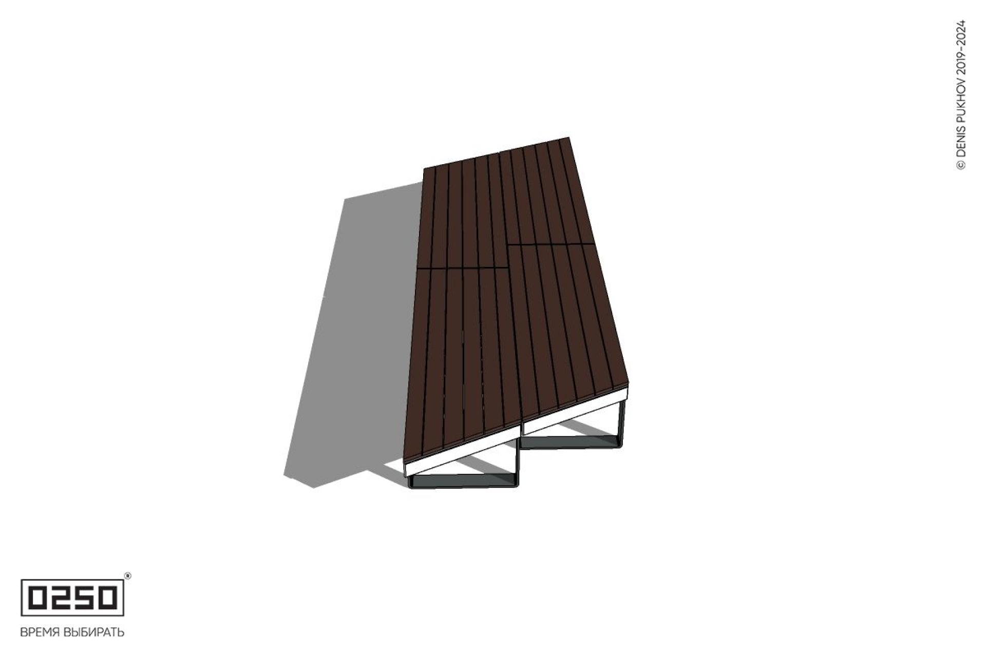 Уличная Скамейка параллелограммная левая двухсторонняя двухпролетная короткая на ножках производство 0250