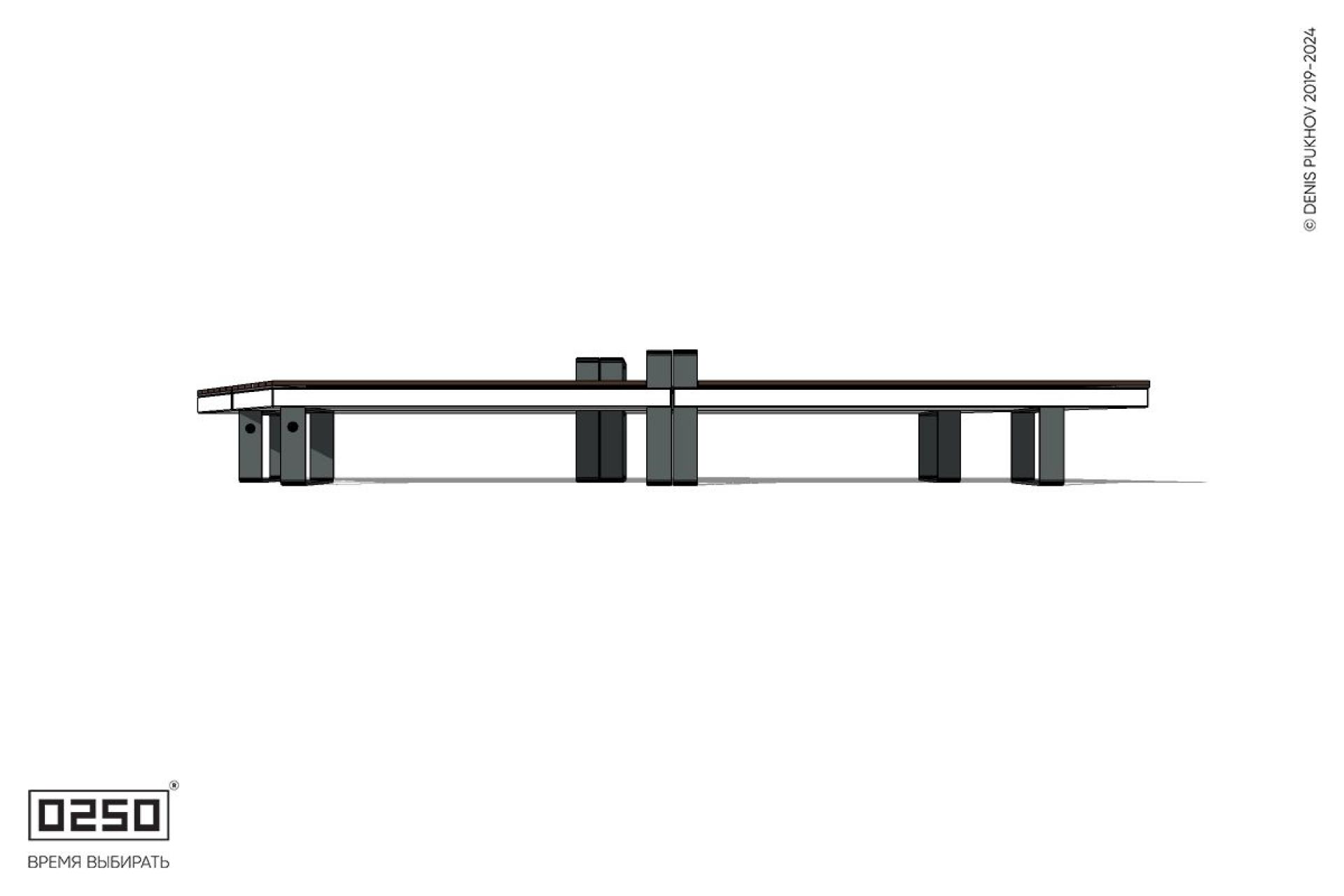 Уличная Скамейка параллелограммная левая двухсторонняя двухпролетная укороченная с подлокотниками на ножках производство 0250