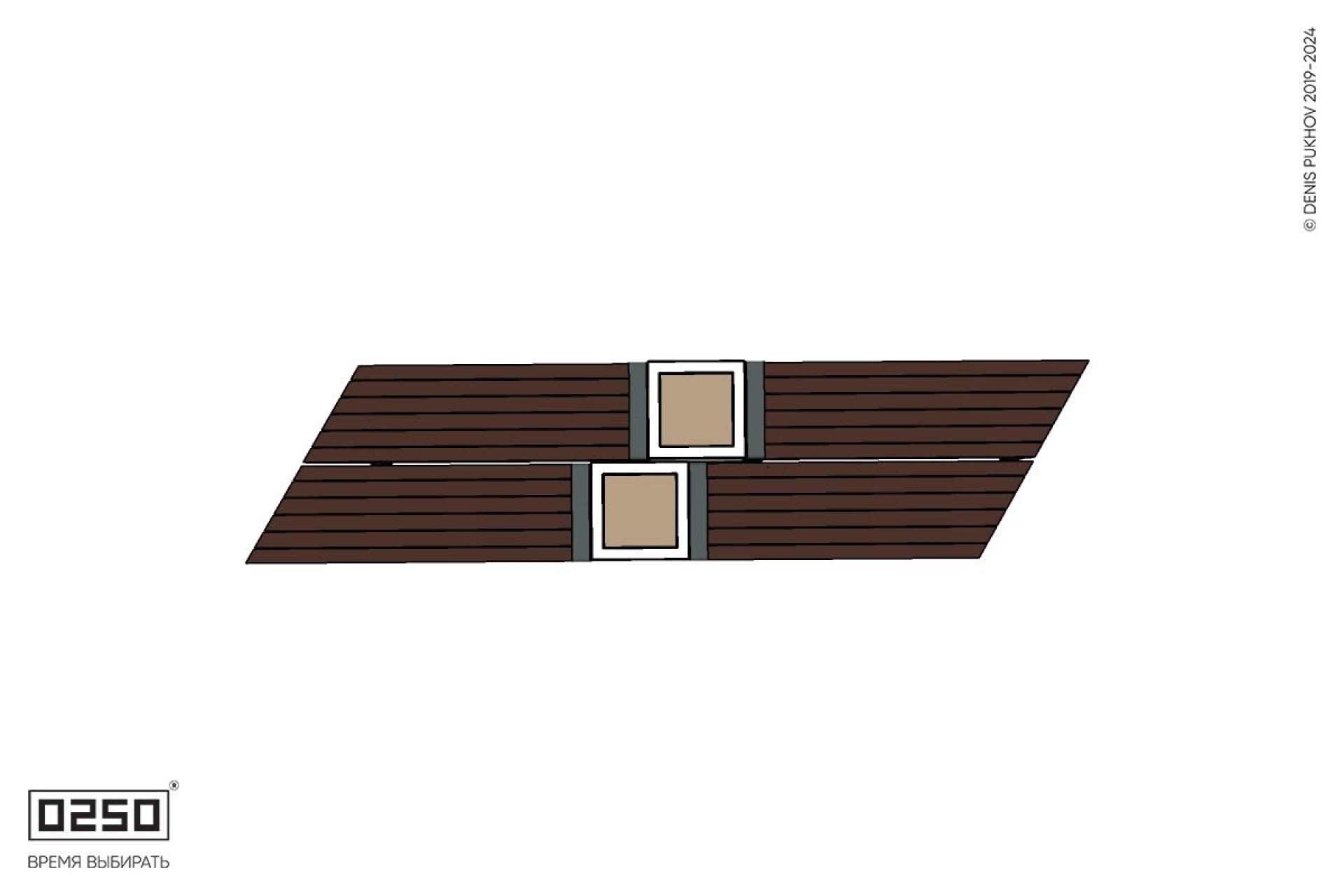 Уличная Скамейка параллелограммная правая двухсторонняя двухпролетная укороченная с подлокотниками на ножках с двумя вазонами Кубэ 550 производство 0250