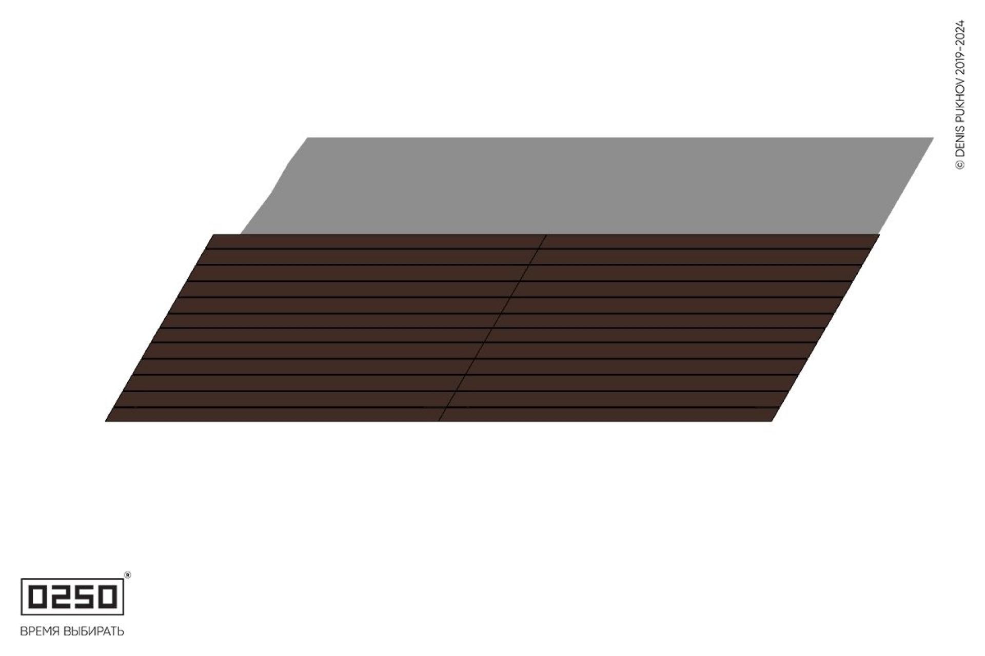 Уличная Скамейка параллелограммная правая двухсторонняя двухпролетная на ножках производство 0250, module