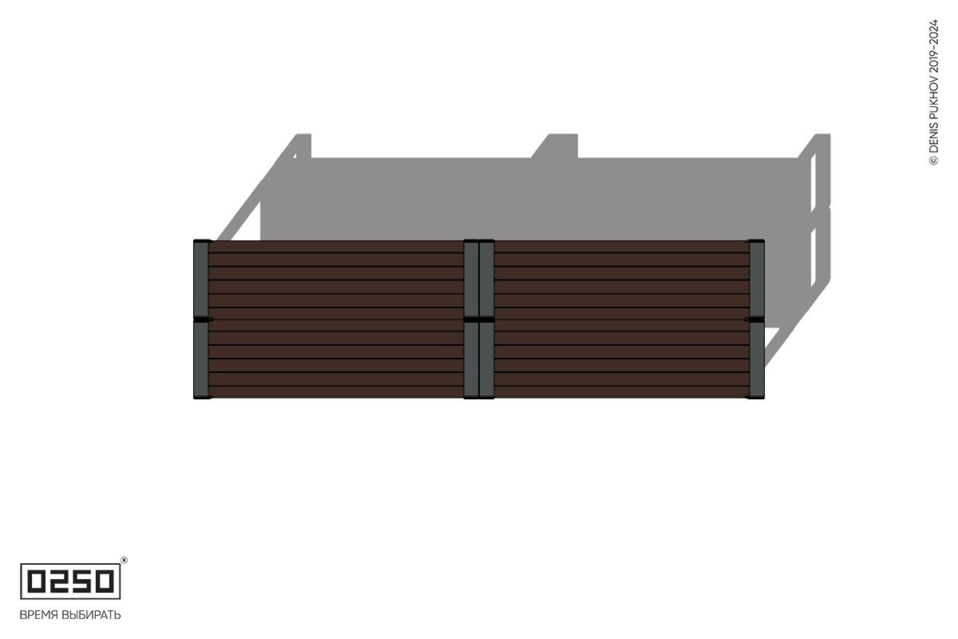 Уличная Скамейка двухсторонняя двухпролетная с частыми подлокотниками на ножках производство 0250, module