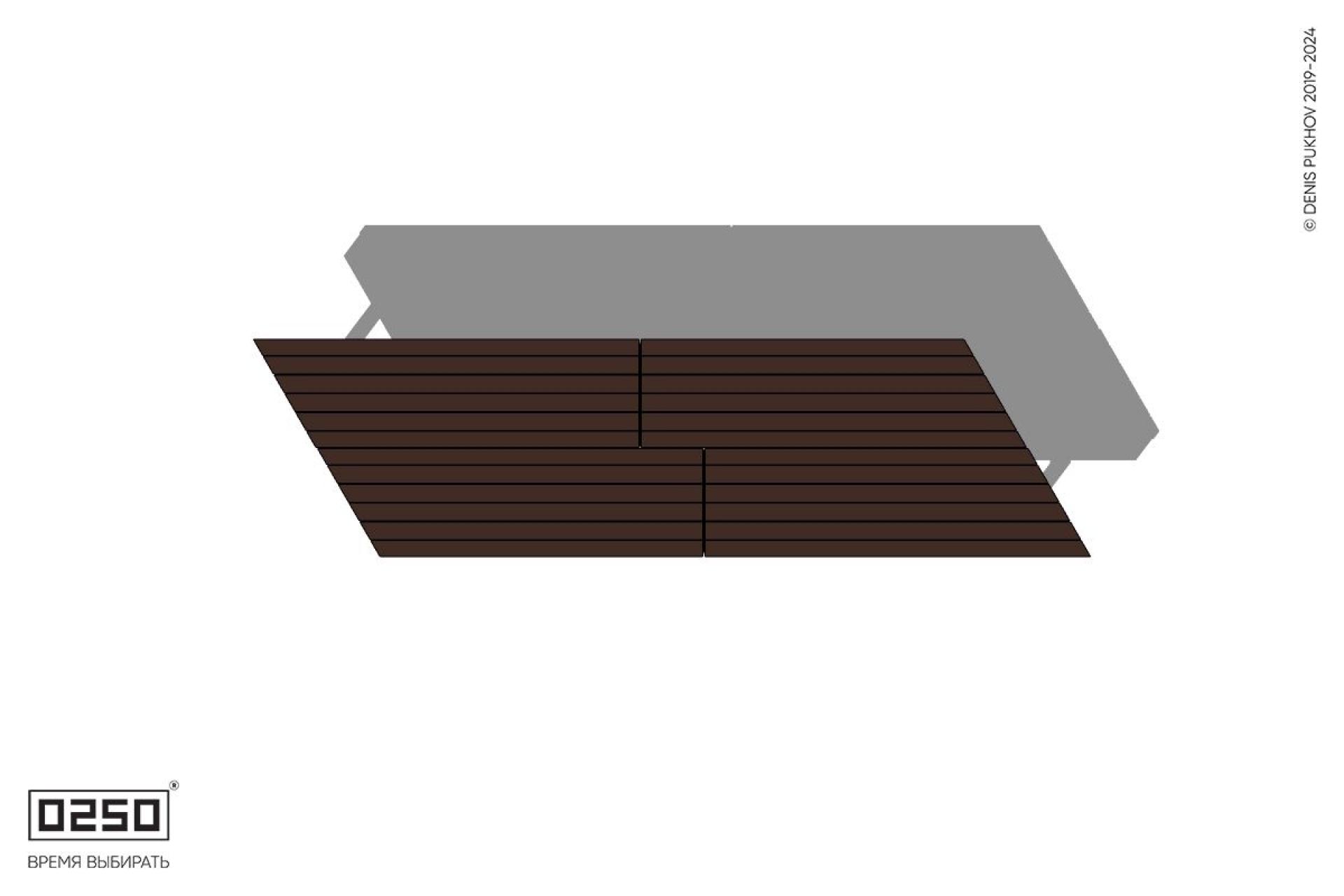 Уличная Скамейка параллелограммная левая двухсторонняя двухпролетная  укороченная на ножках производство 0250, module