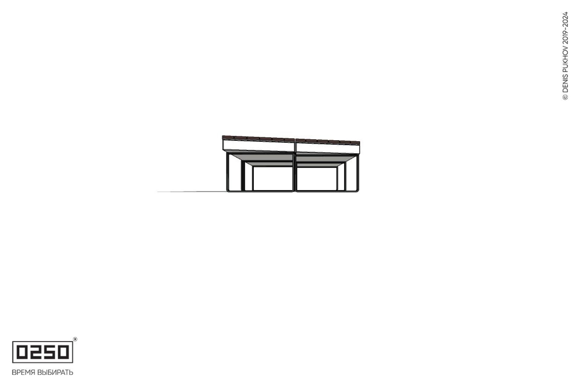 Уличная Скамейка параллелограммная левая двухсторонняя двухпролетная  укороченная на ножках производство 0250