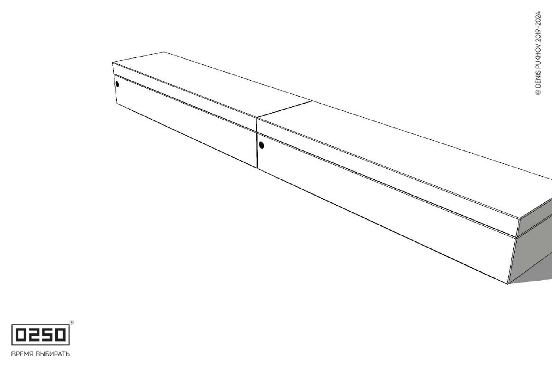 Уличная Бетонная двухпролетная скамейка на блоке производство 0250