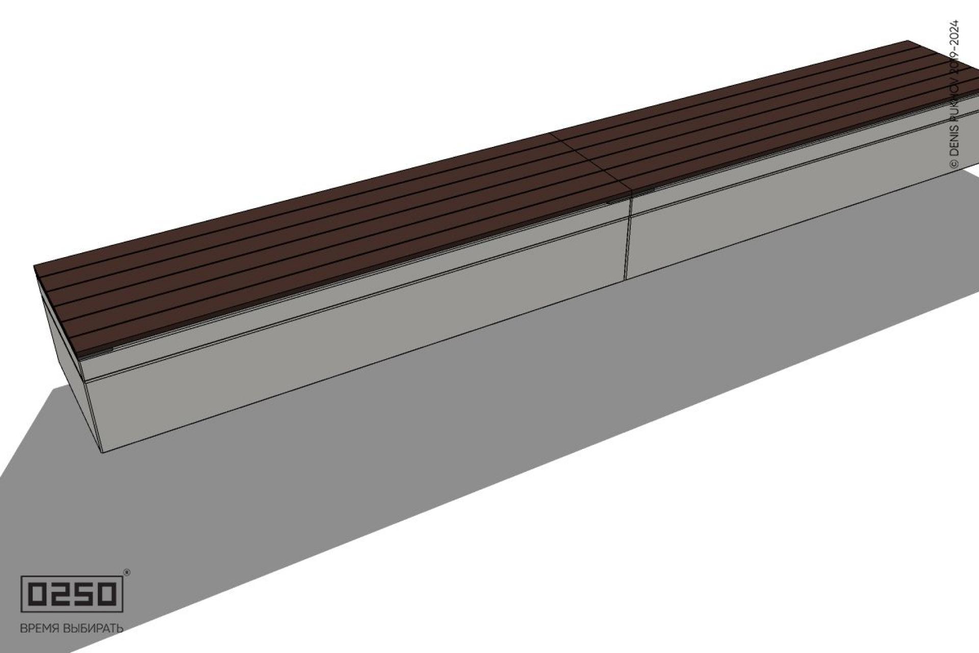 Уличная Скамейка двухсторонняя двухпролетная на блоке производство 0250