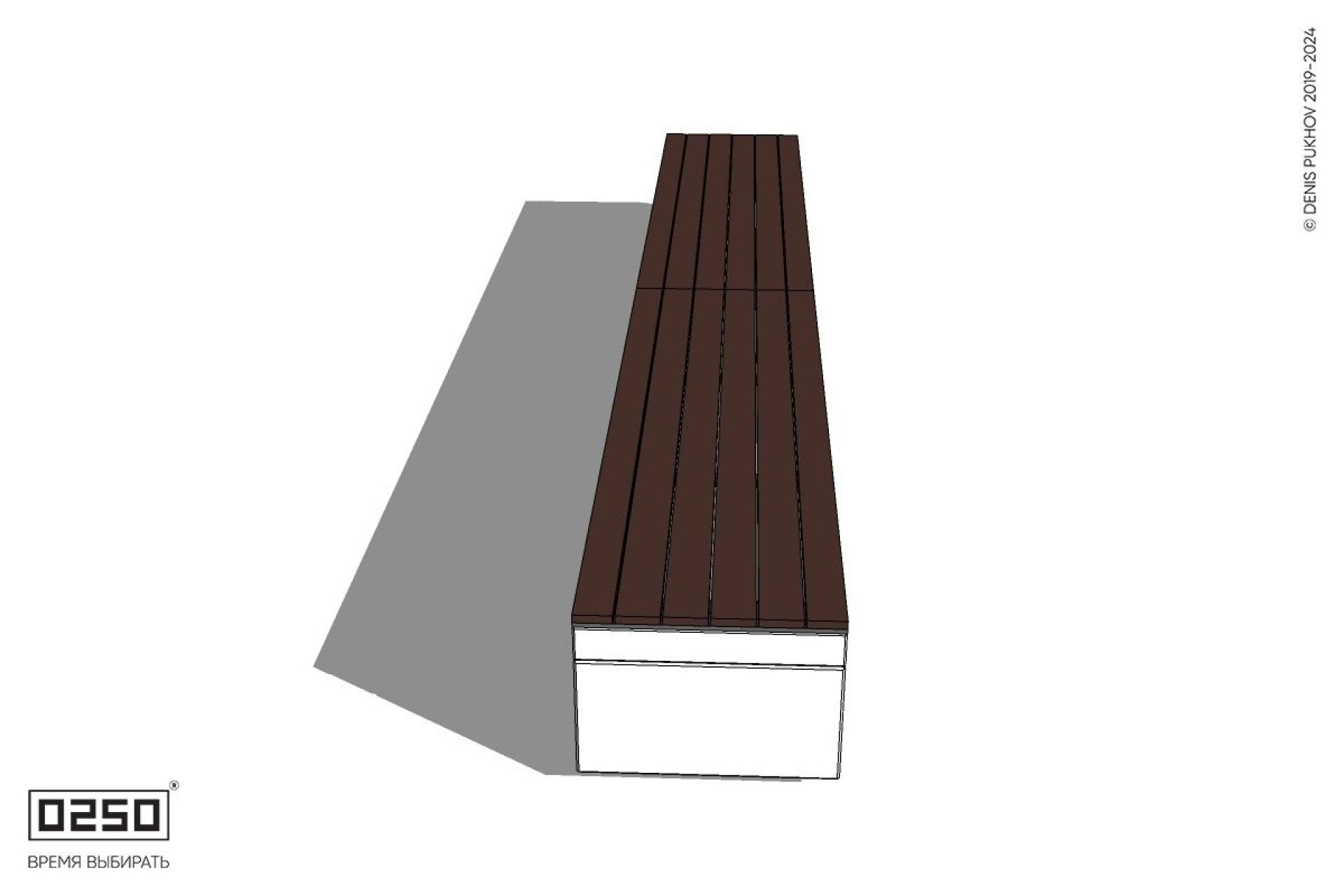 Уличная Скамейка двухсторонняя двухпролетная на блоке производство 0250