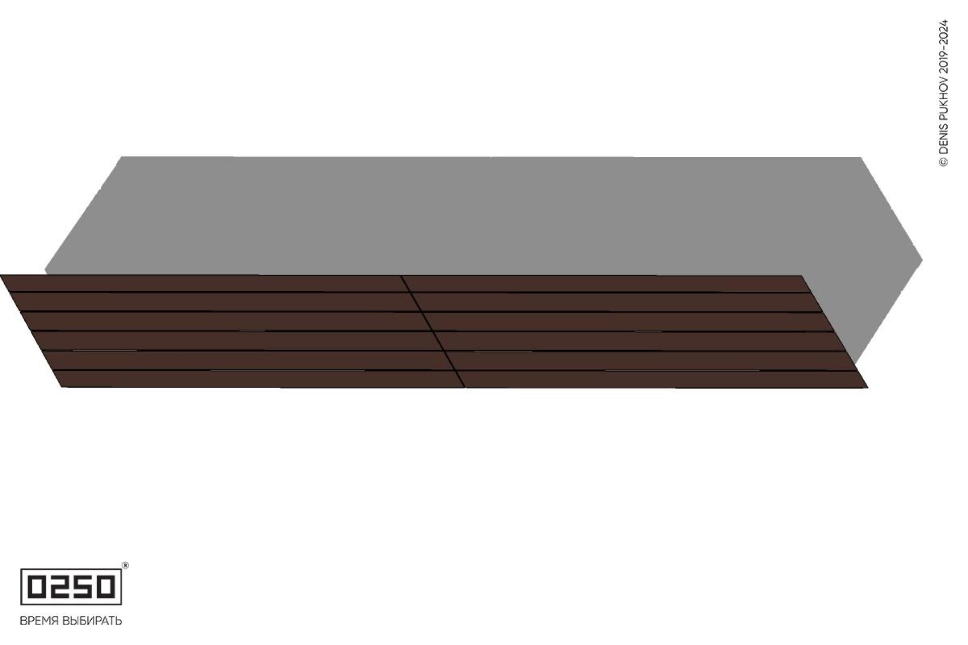 Уличная Скамейка параллелограммная левая двухсторонняя двухпролетная на блоке производство 0250, module