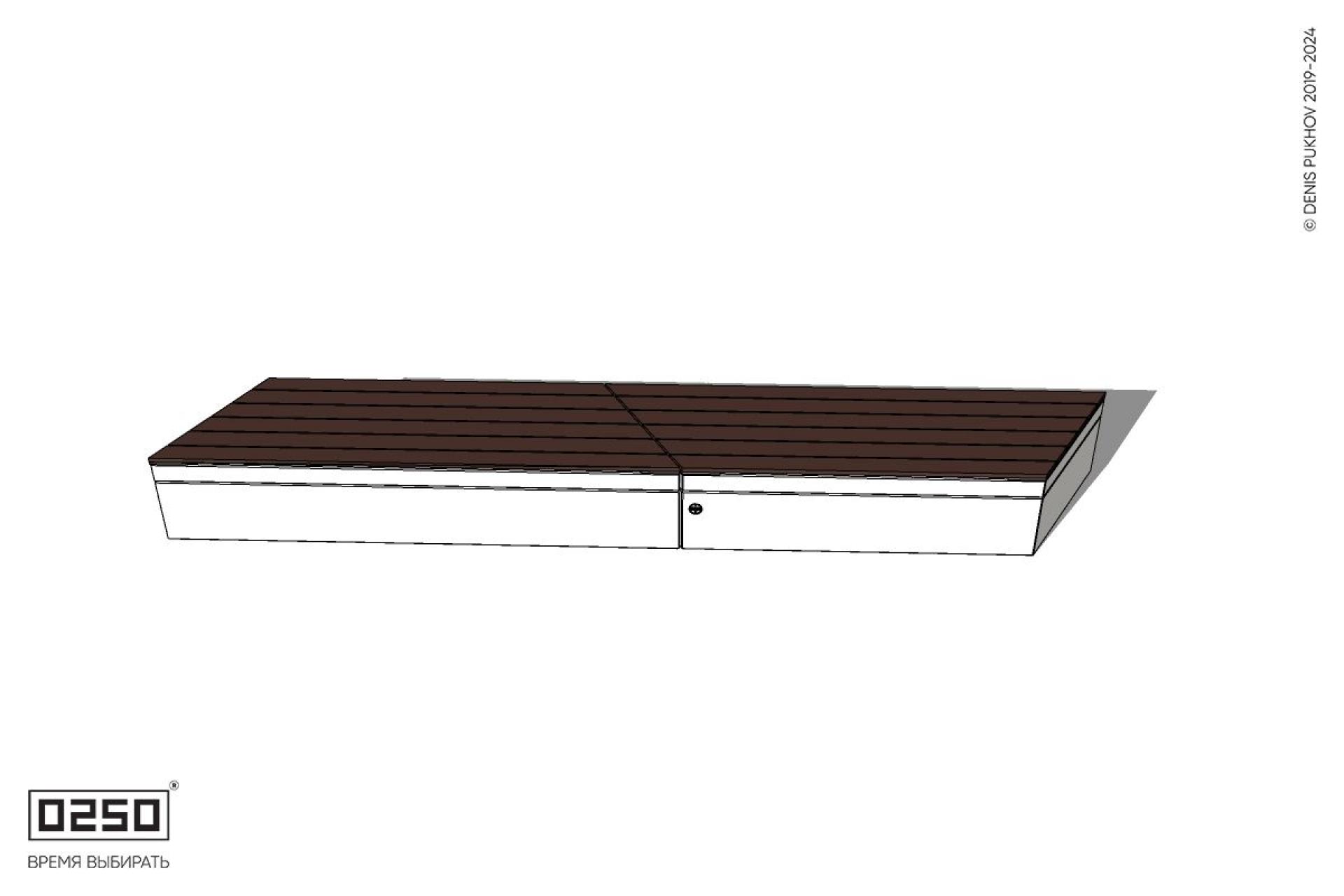 Уличная Скамейка параллелограммная правая двухпролетная укороченная на блоке производство 0250