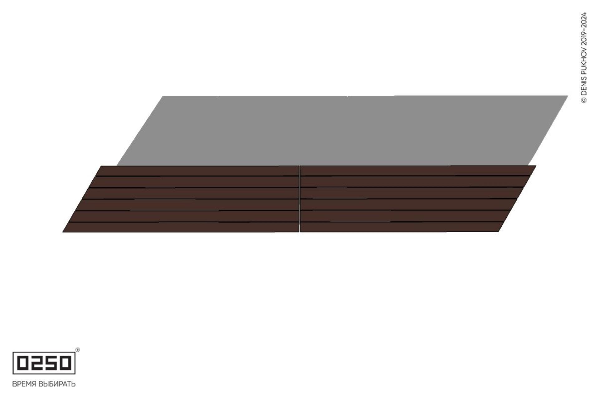 Уличная Скамейка параллелограммная правая двухпролетная укороченная на блоке производство 0250, module