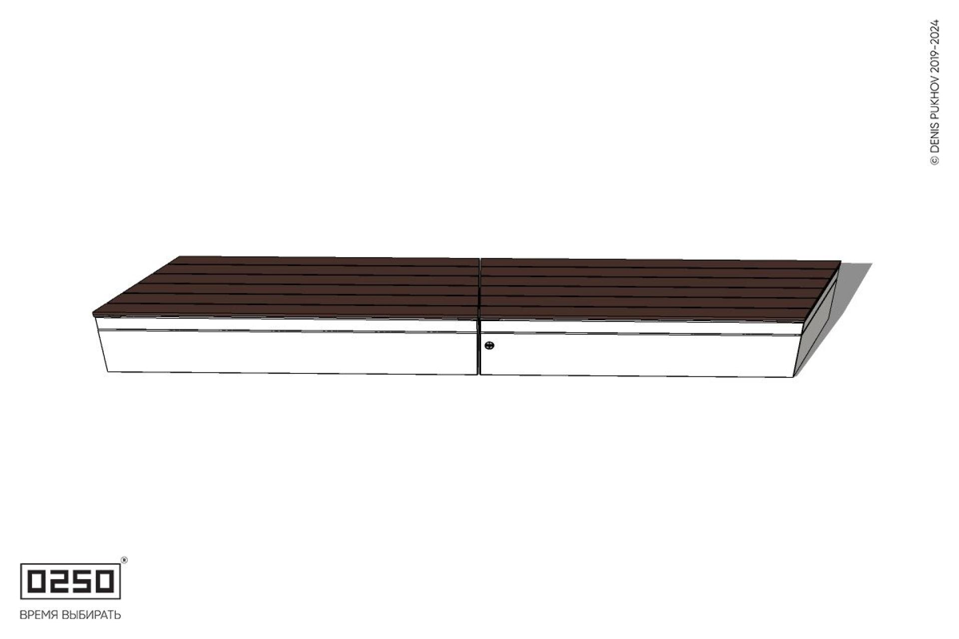 Уличная Скамейка параллелограммная правая двухпролетная укороченная на блоке производство 0250