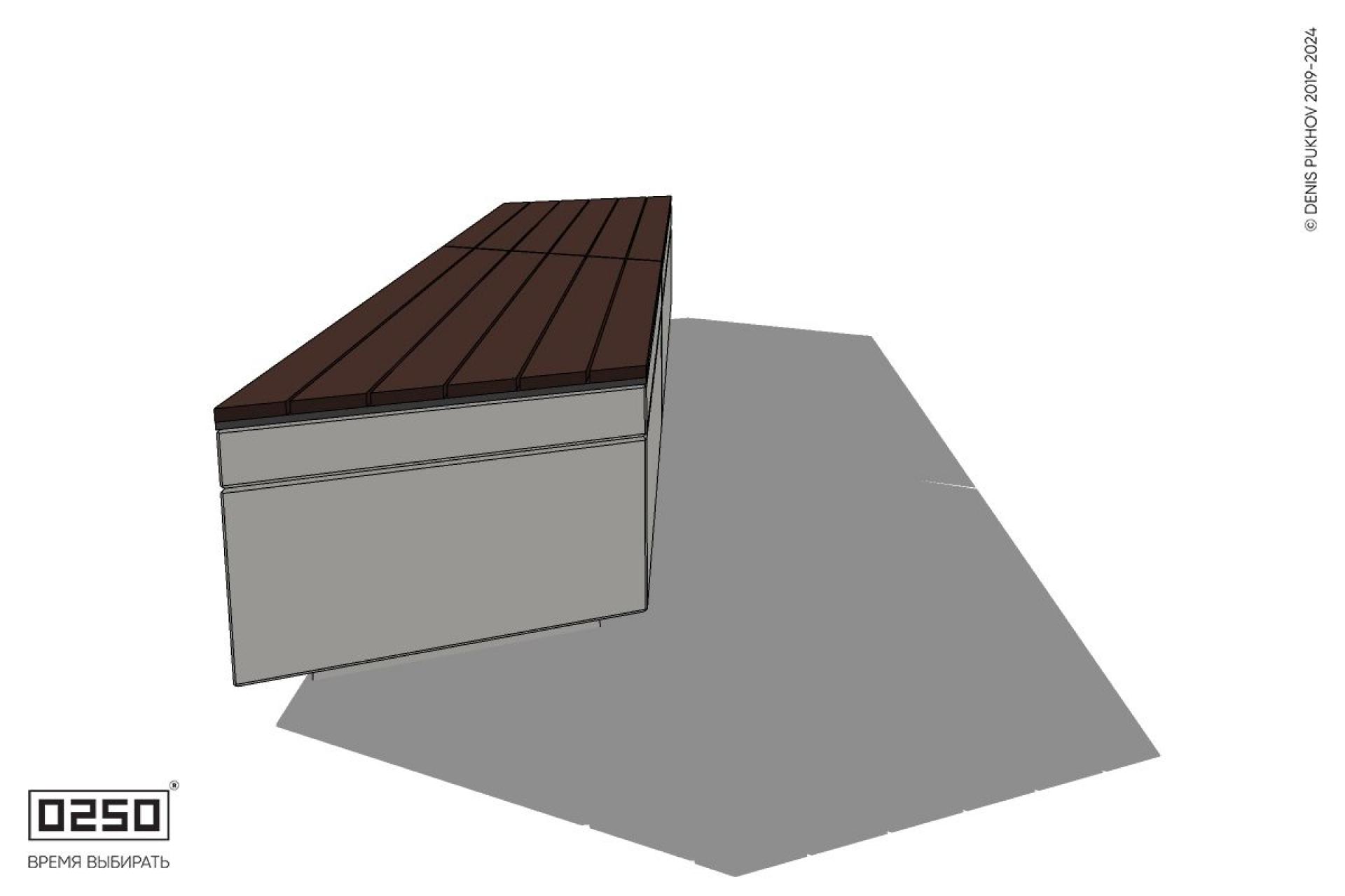 Уличная Скамейка параллелограммная правая двухпролетная укороченная на блоке производство 0250 Уличная Скамейка параллелограммная правая двухпролетная укороченная на блоке производство 0250