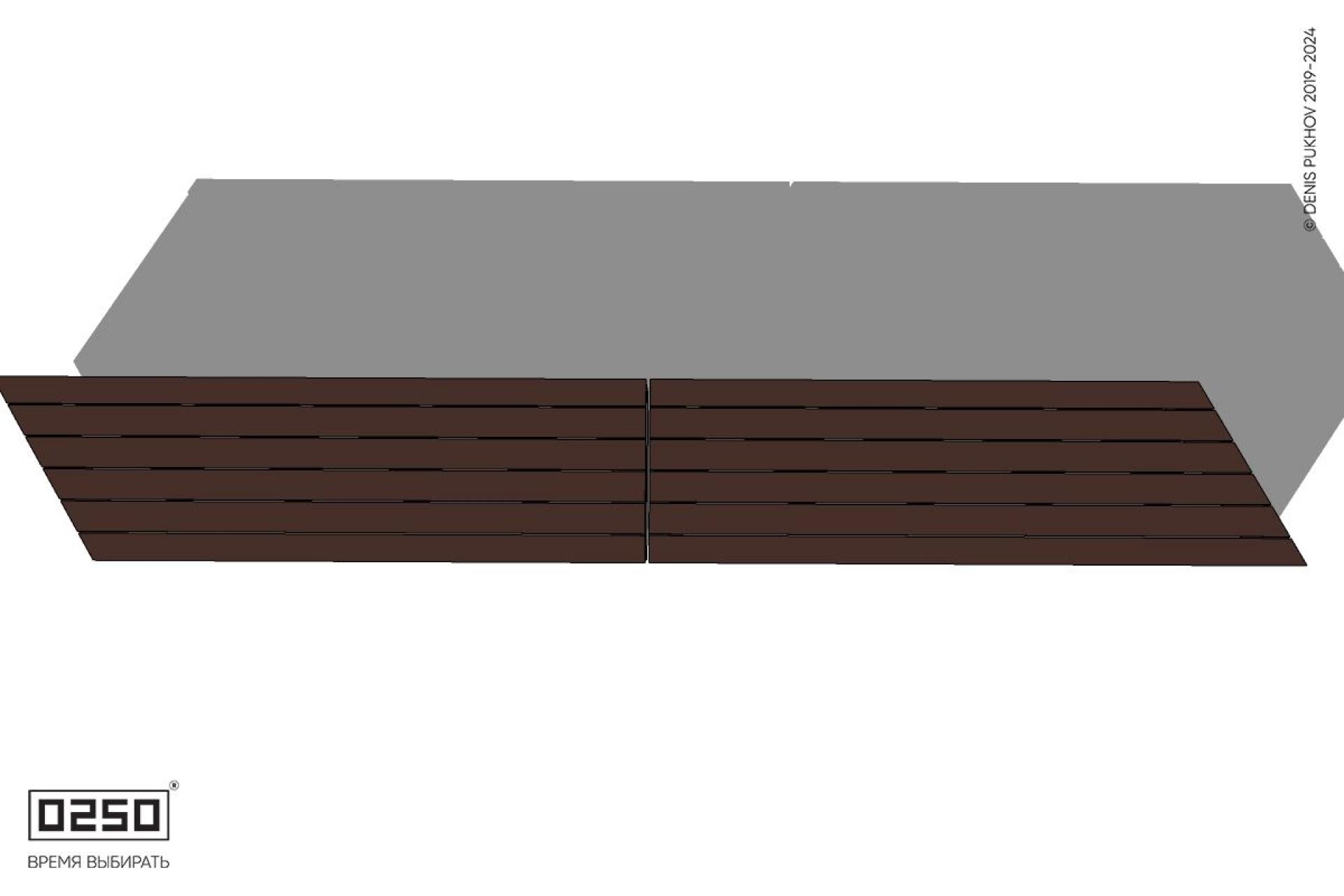 Уличная Скамейка параллелограммная левая двухпролетная укороченная на блоке производство 0250